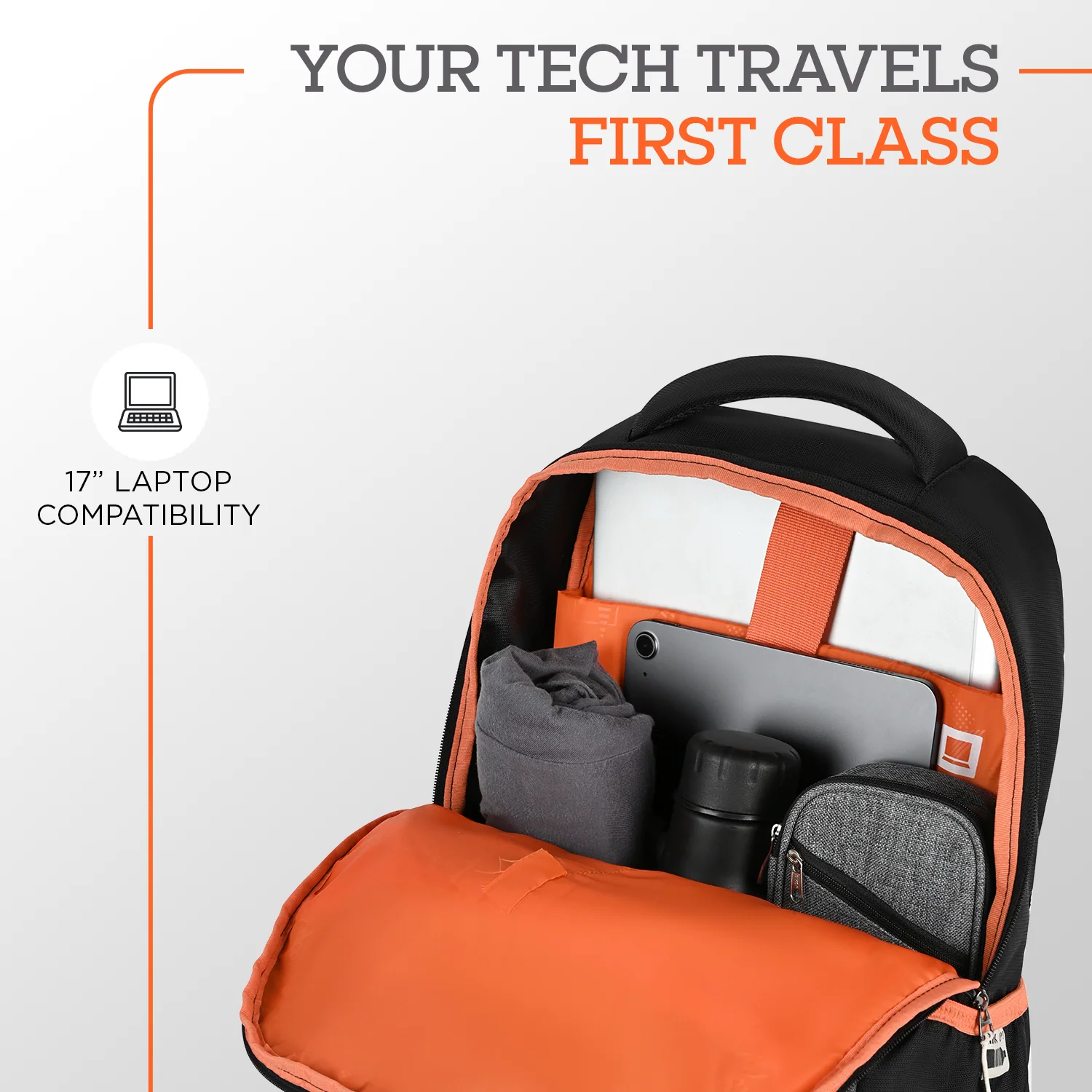 Skybags ACTIV 01 LAPTOP BP 40L CHARCOAL BLACK - Image 4