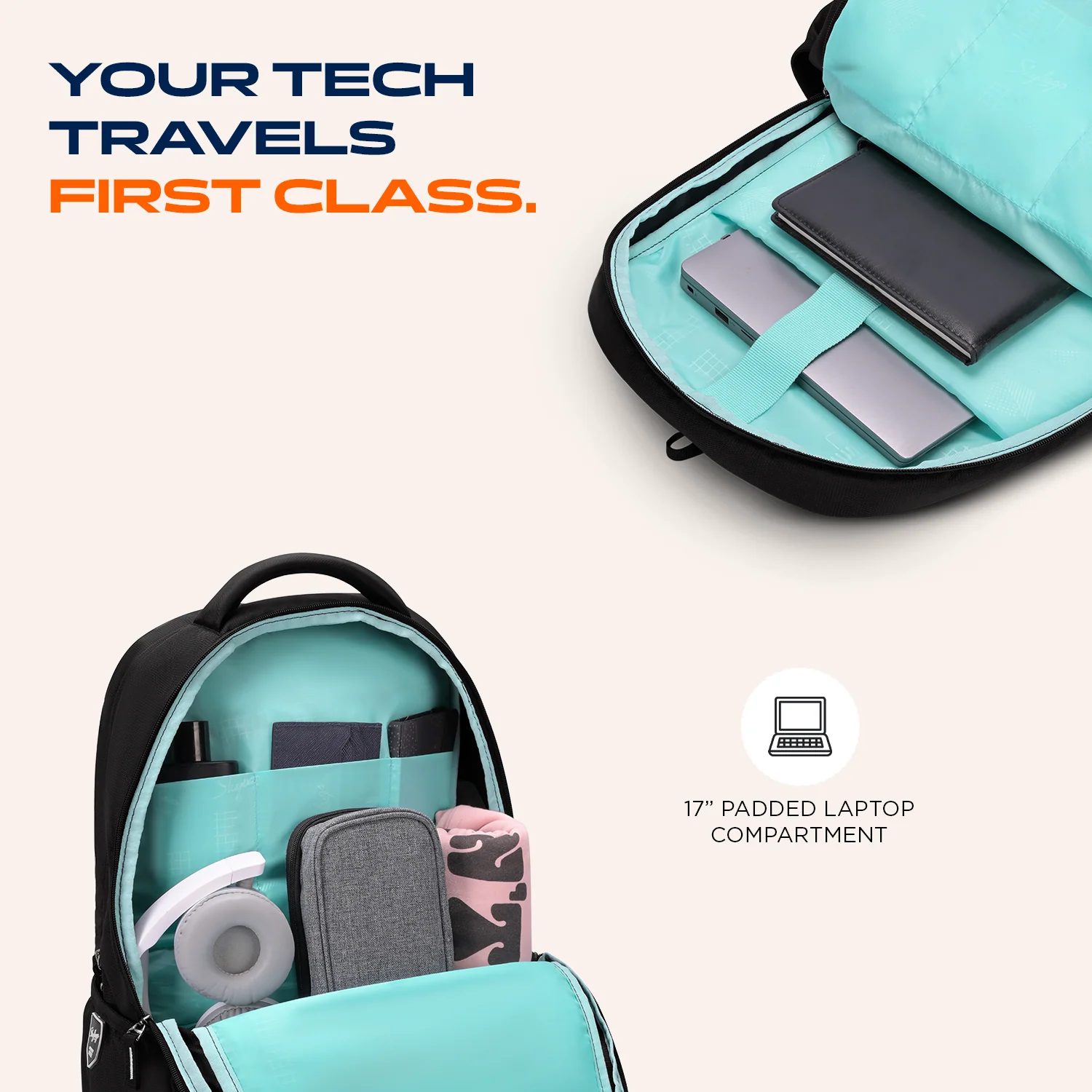 Skybags AMIGO 01 LAPTOP BACKPACK 35L BLACK - Image 9