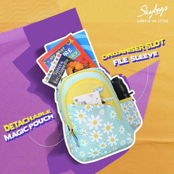 BLOOM 02 SCHOOL BACKPACK YELLOW BLUE - Image 4