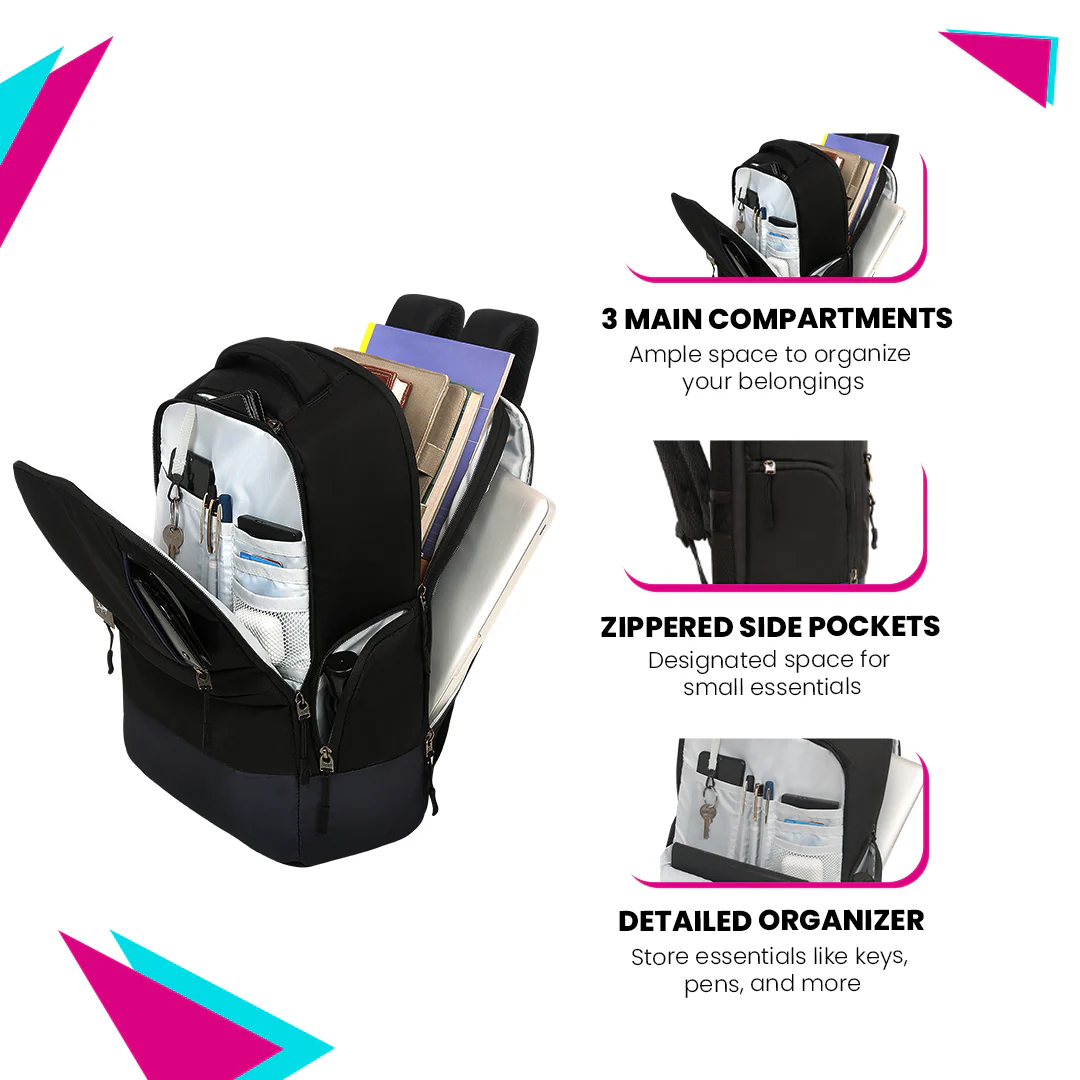 Lumous Laptop Backpack (E) Black - Image 3