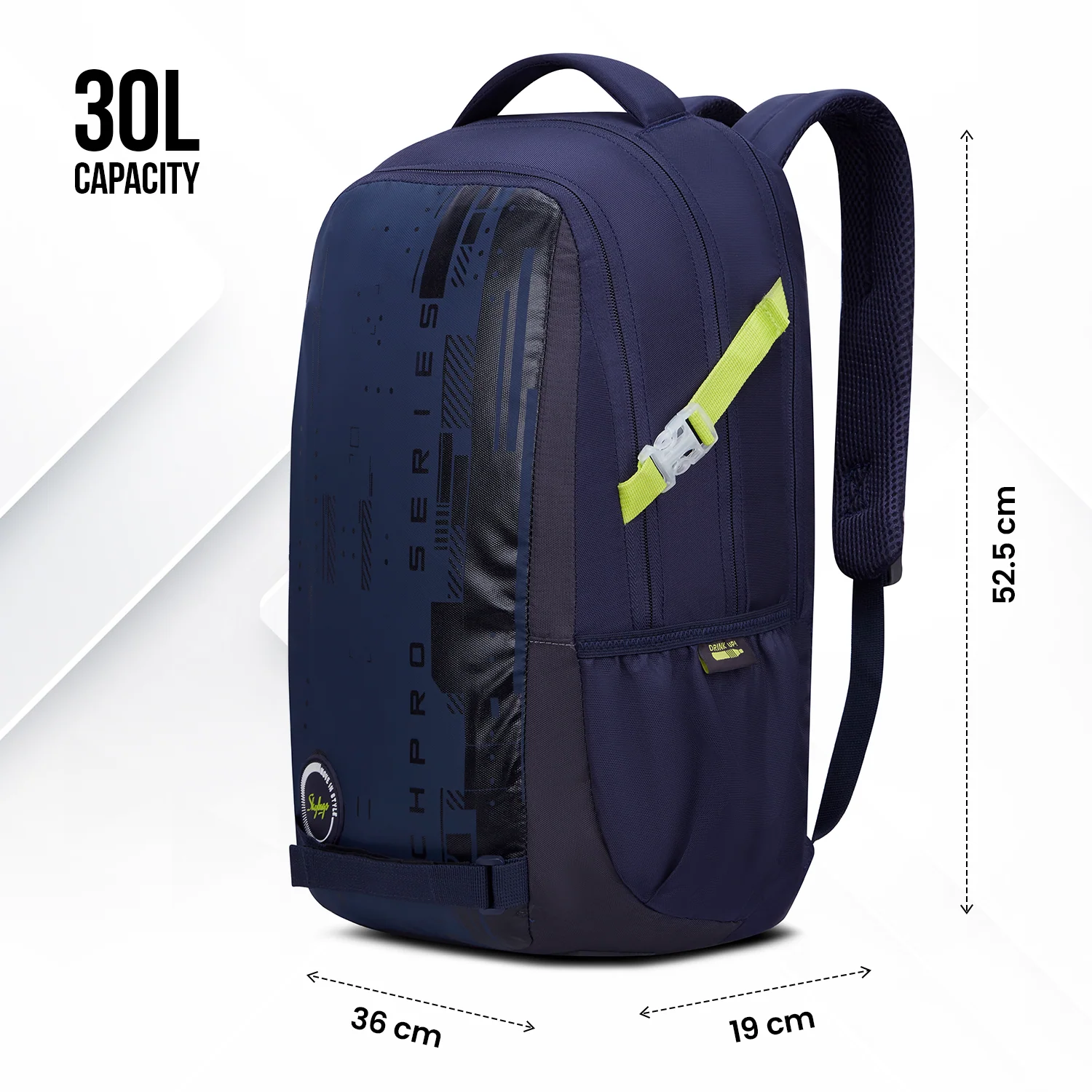 Skybags Network NXT 26L Laptop Bag for Men & Women, 3 Spacious Compartments, Anti Theft Gadget Organizer, Rain Cover Ideal For Work Office Backpack, College Bag & Travel Backpack, Navy - Image 6
