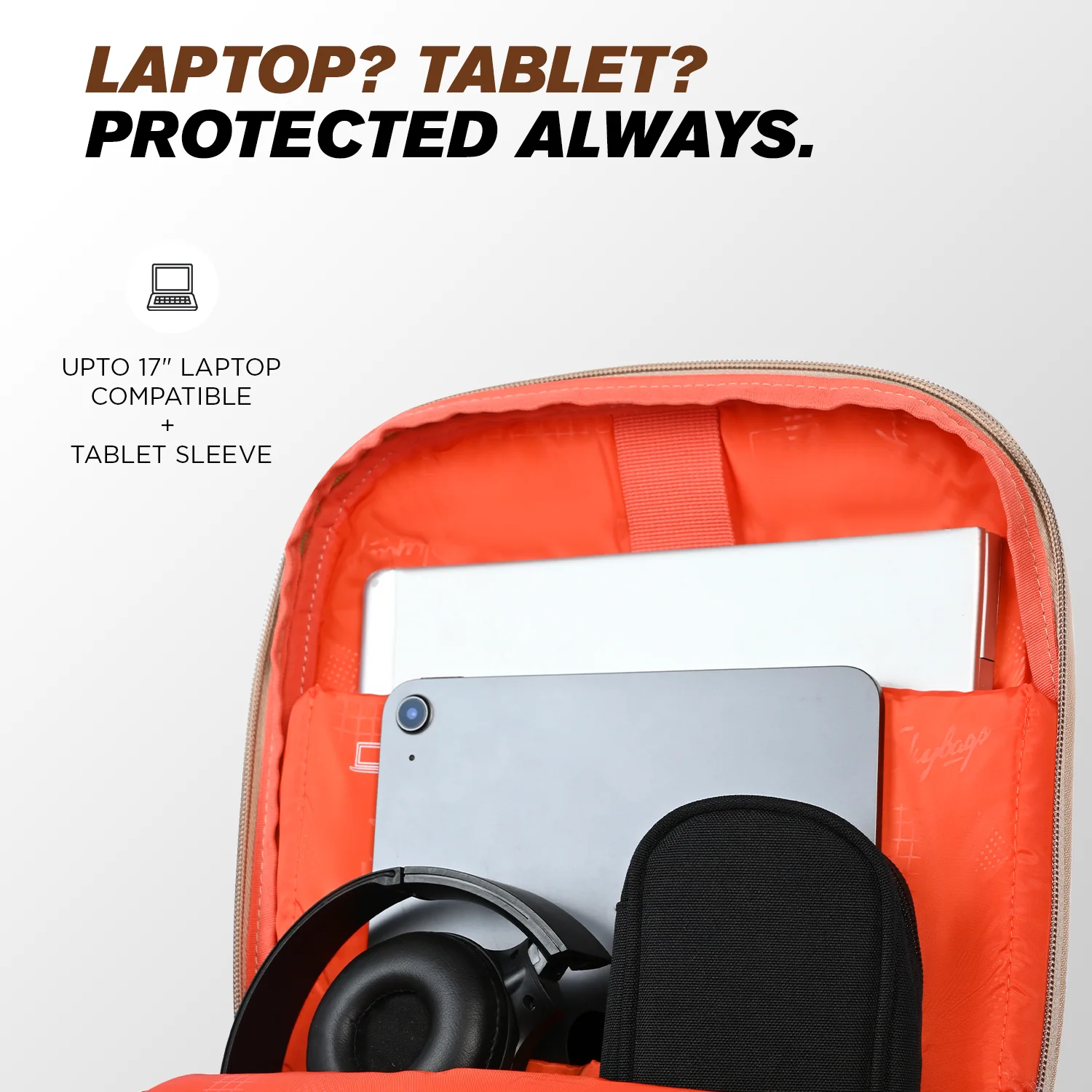 Skybags NEXTRA V2 LAPTOP BACKPACK BEIGE - Image 7