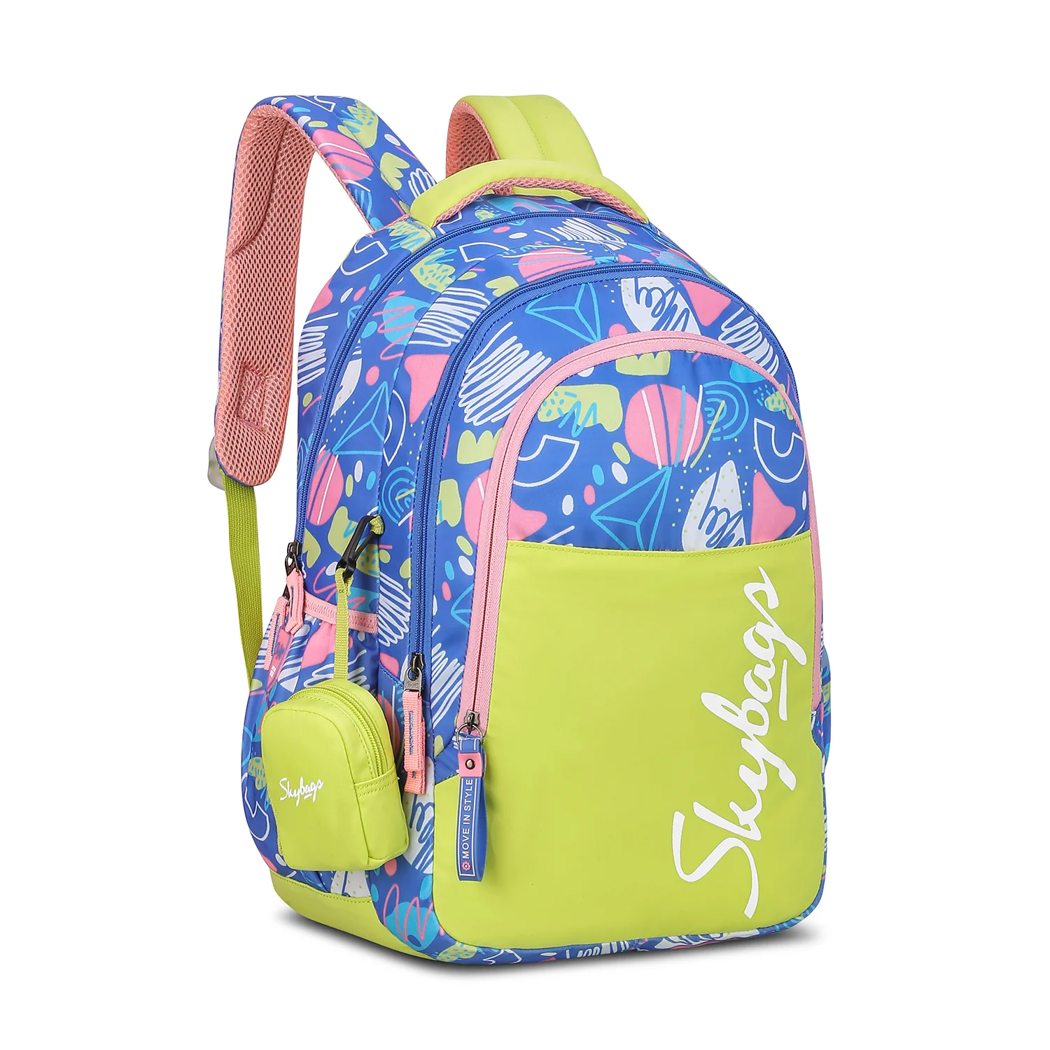 PEARL 04 SCHOOL BACKPACK LIME - Image 3