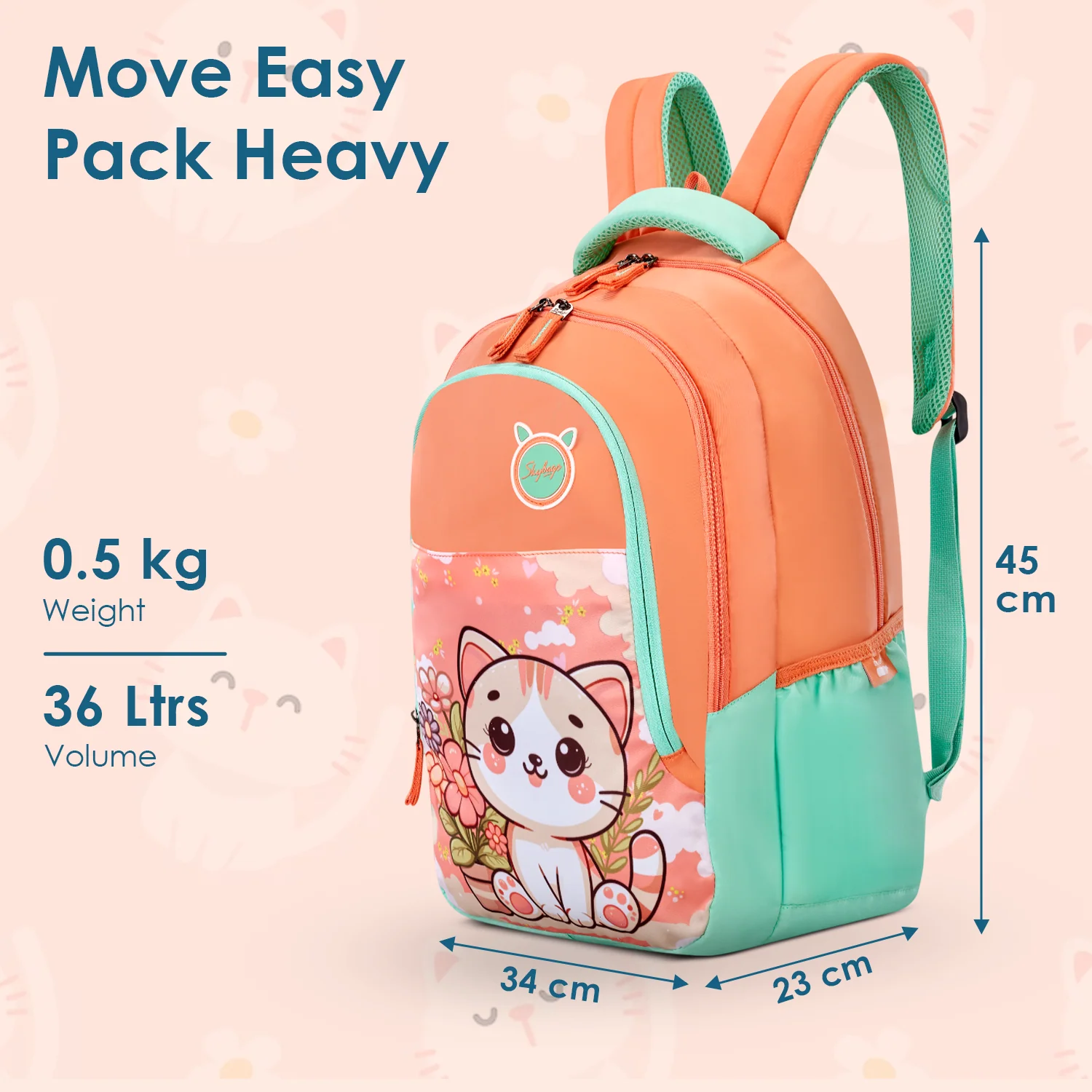 Skybags Pixie 01 School Backpack, Pink - Image 5