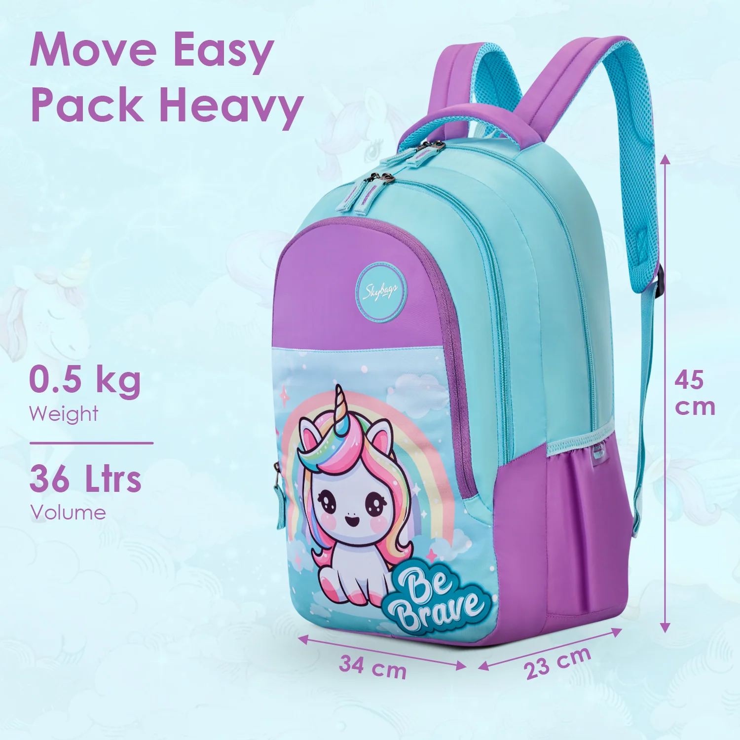 Skybags Pixie 02 School Backpack, Blue - Image 5