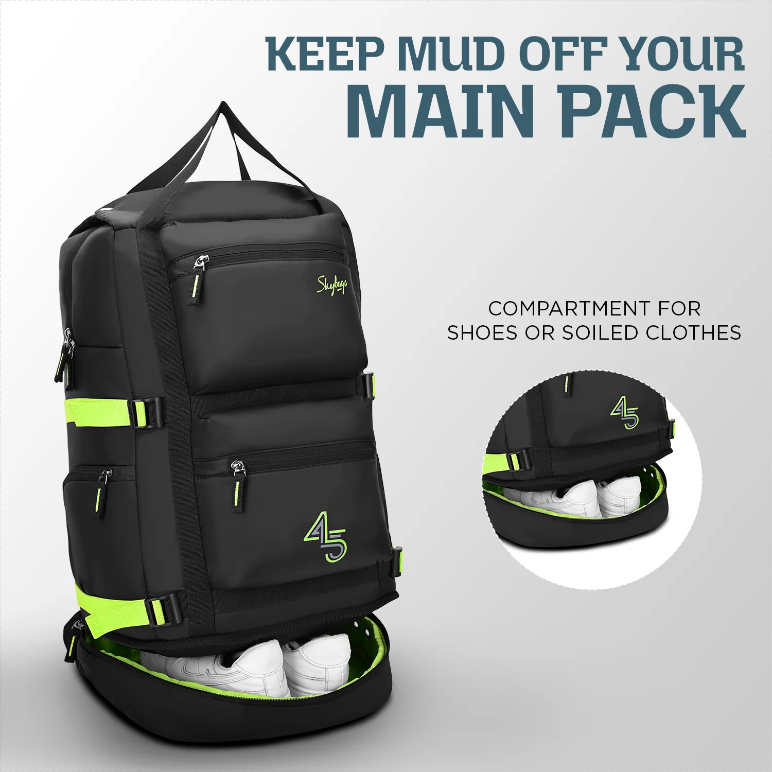 Skybags RIDGE V2 45L 01 LAPTOP WEEKENDER BLACK - Image 5