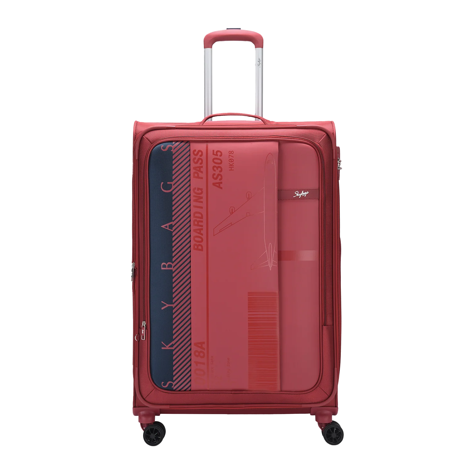 SKYBAGS AIRWAY SOFT CASE LARGE CHECKIN LUGGAGE TROLLEY BAG DARK RED - Image 10