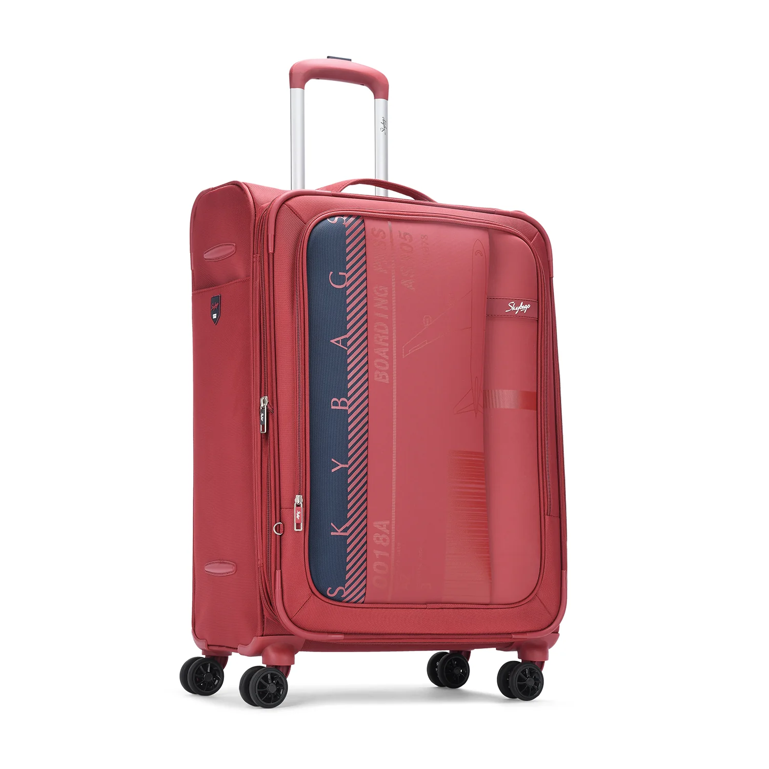 SKYBAGS AIRWAY SOFT CASE MEDIUM CHECKIN LUGGAGE TROLLEY BAG DARK RED - Image 4