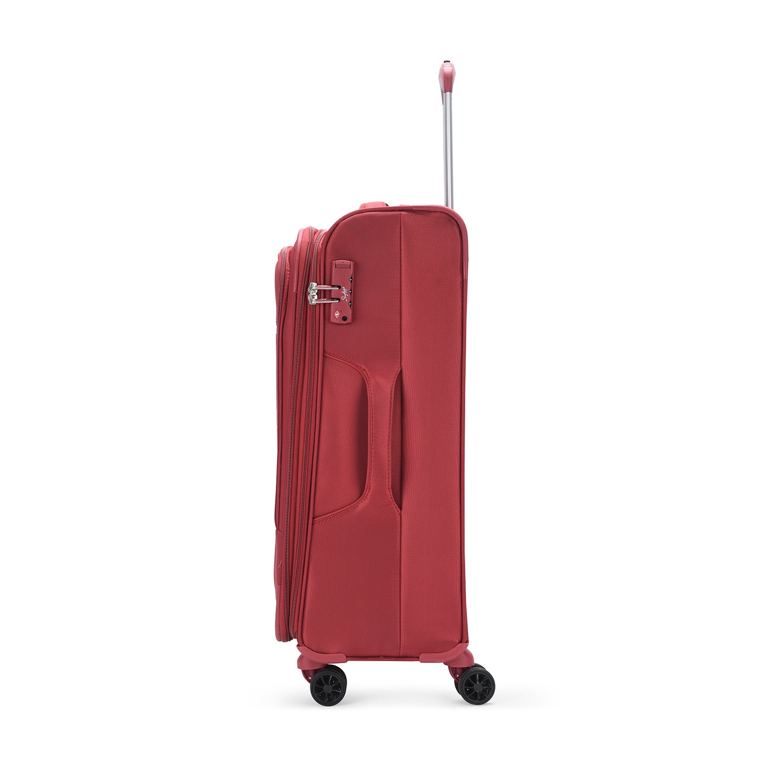 SKYBAGS AIRWAY SOFT CASE MEDIUM CHECKIN LUGGAGE TROLLEY BAG DARK RED - Image 5