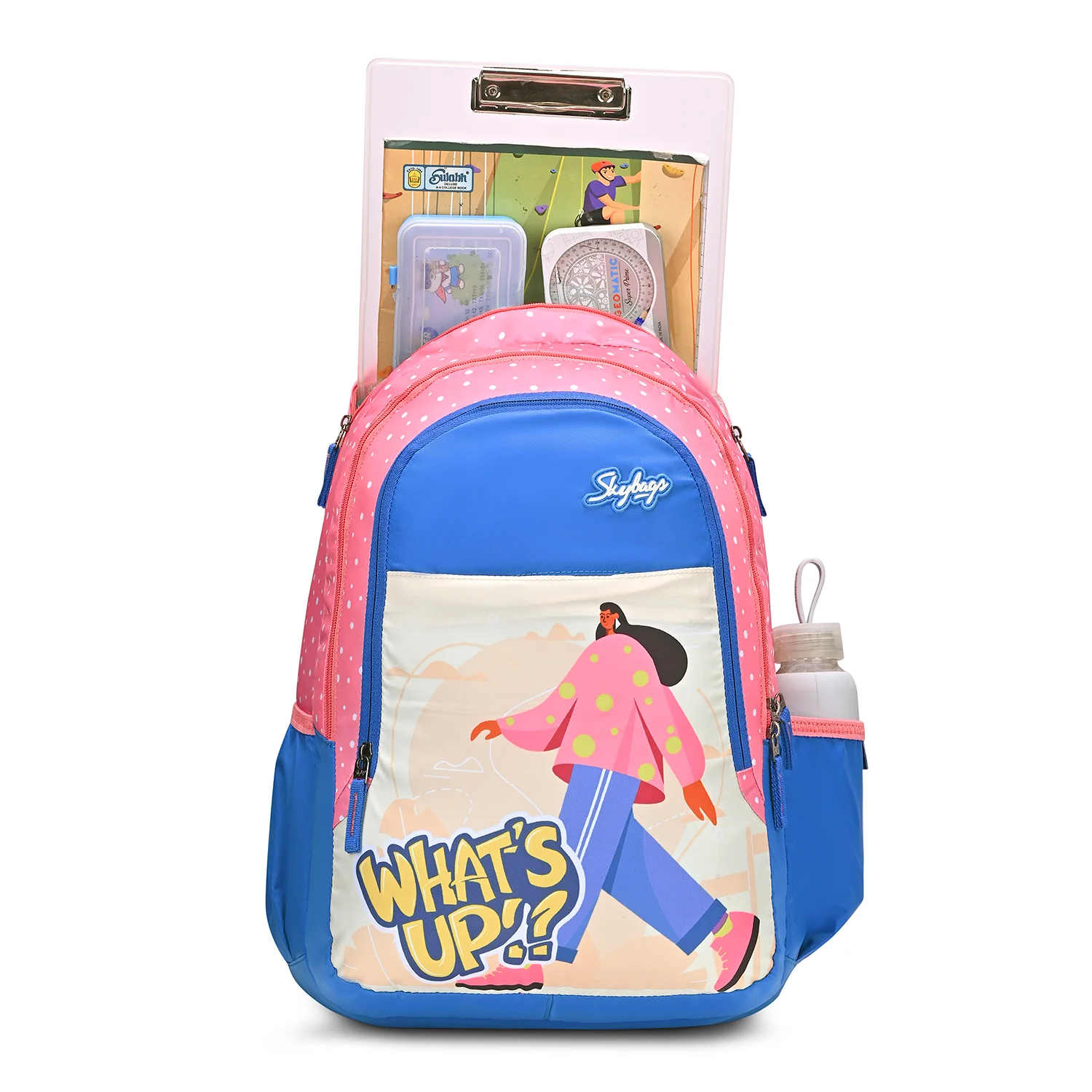 Skybags Blossom Pink Blue 36L School Bag - Image 7