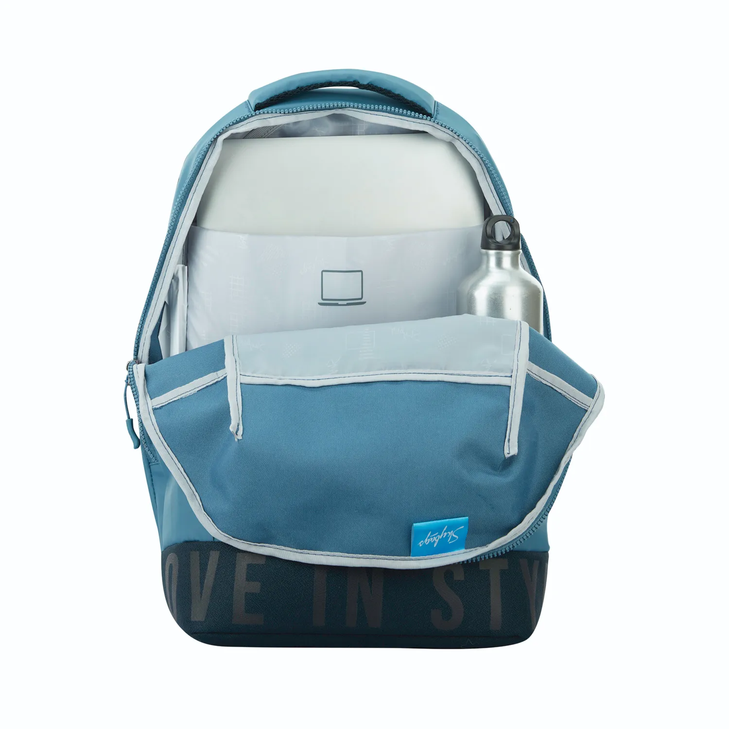 SKYBAGS Boho 01 Backpack With Rain Cover Light Blue - Image 6