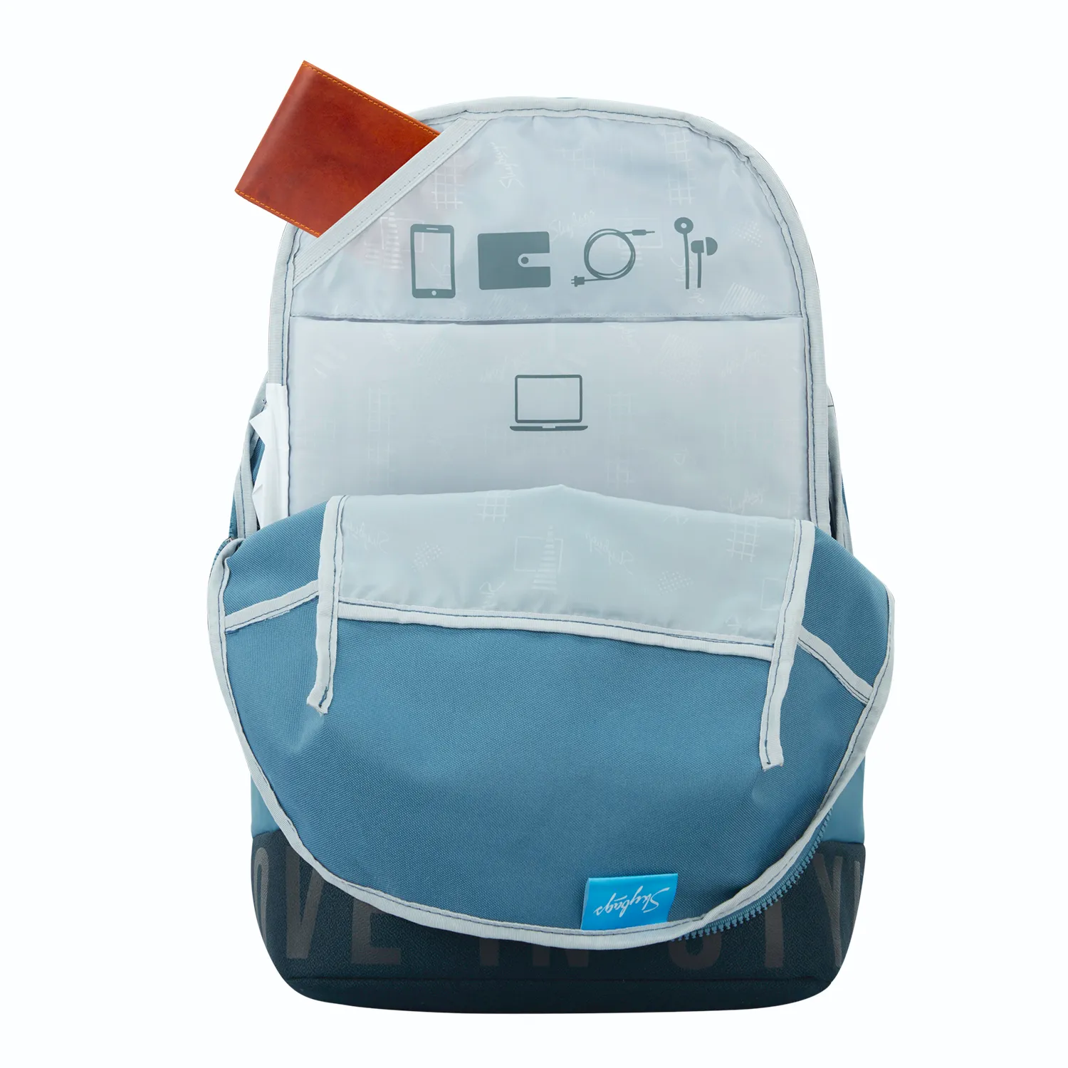 SKYBAGS Boho 01 Backpack With Rain Cover Light Blue - Image 7