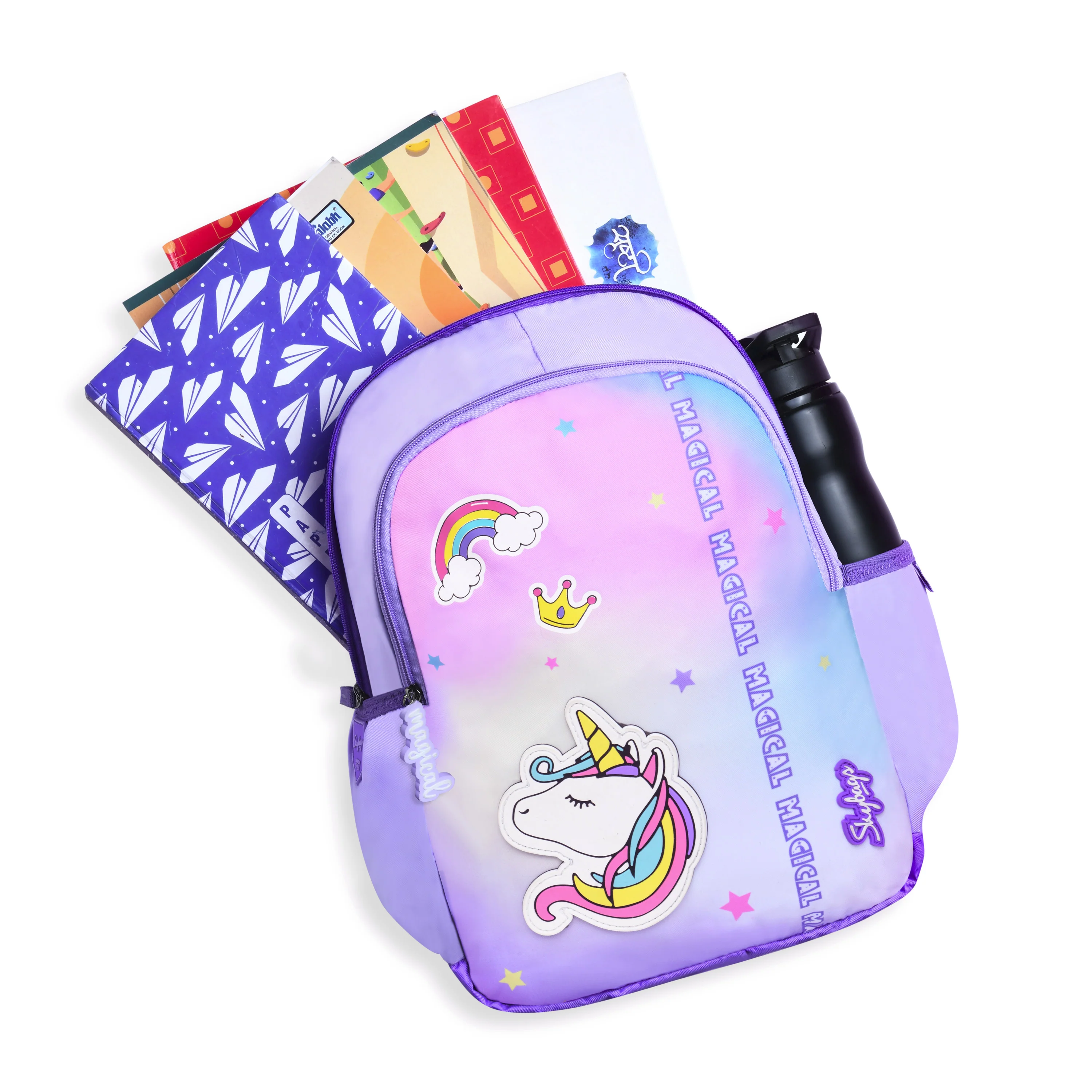 Skybags Bubbles Unicorn 03 School Backpack Lilac - Image 7