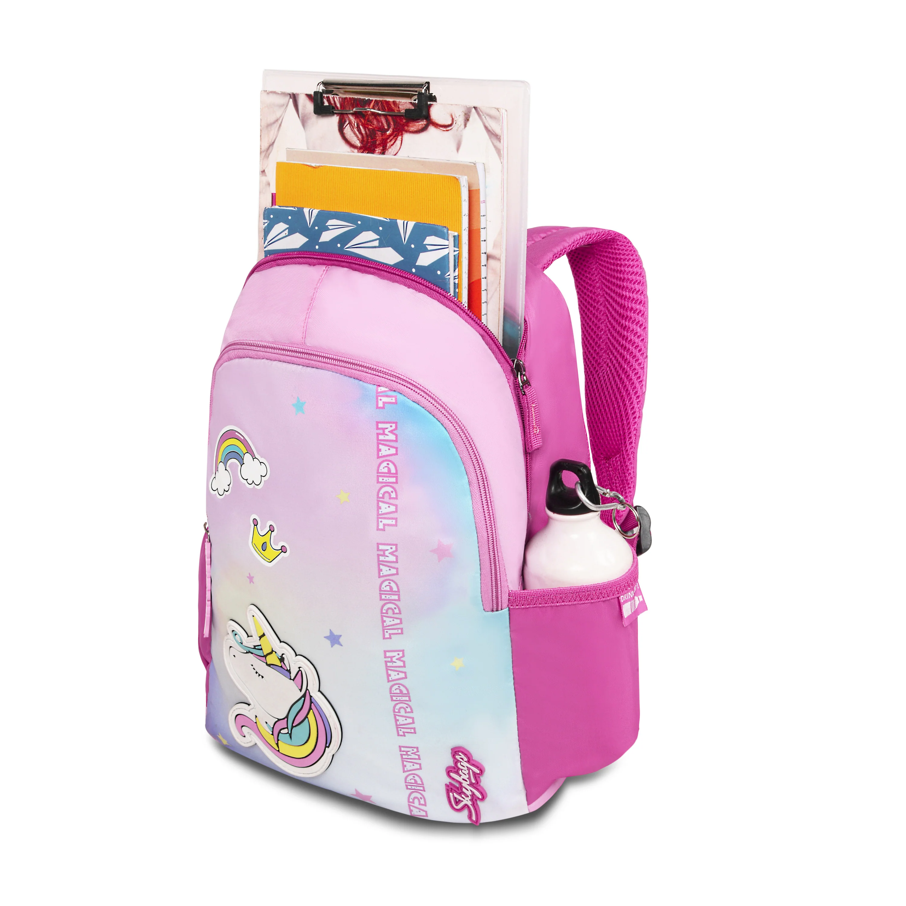 Skybags Bubbles Unicorn 03 School Backpack Pink - Image 7
