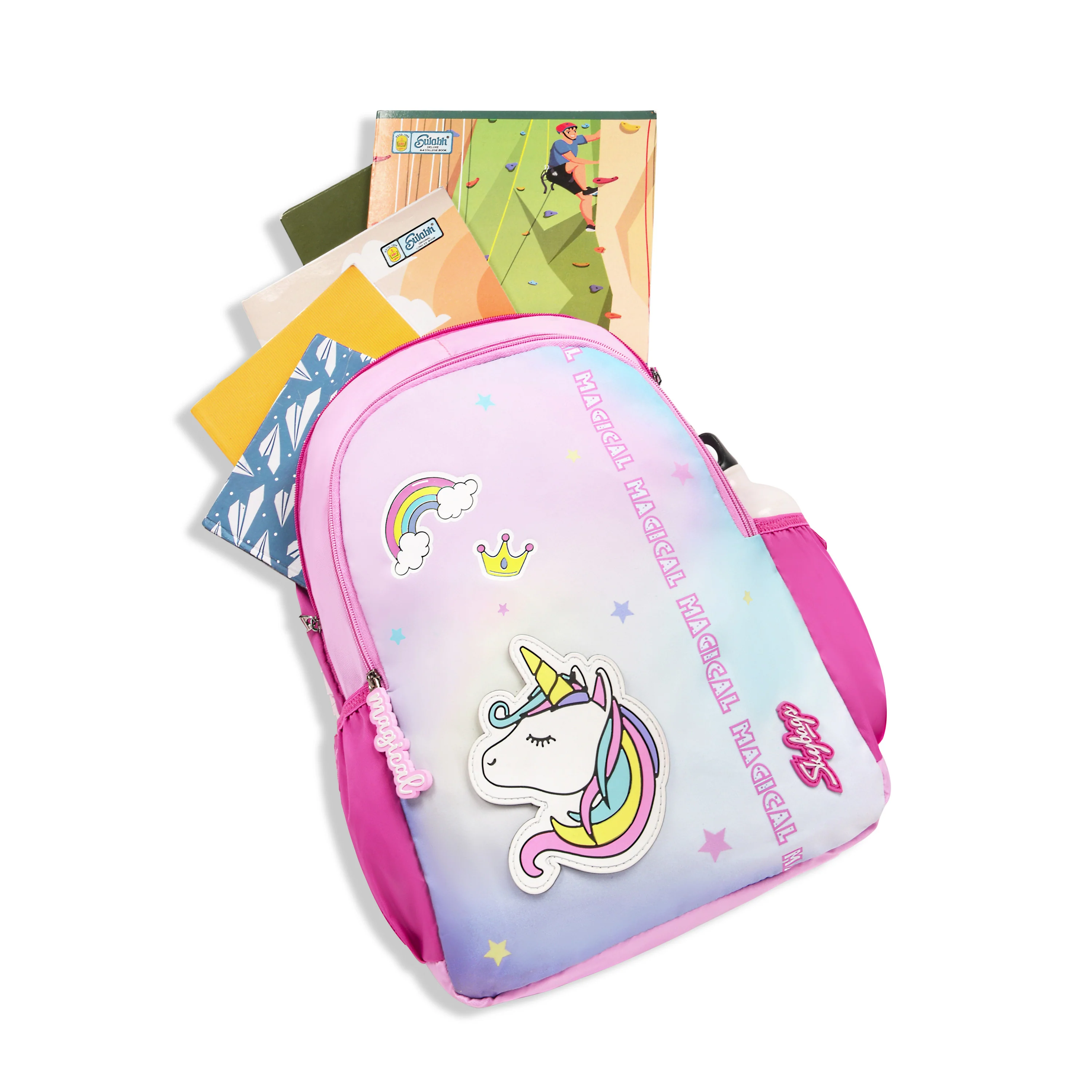 Skybags Bubbles Unicorn 03 School Backpack Pink - Image 8