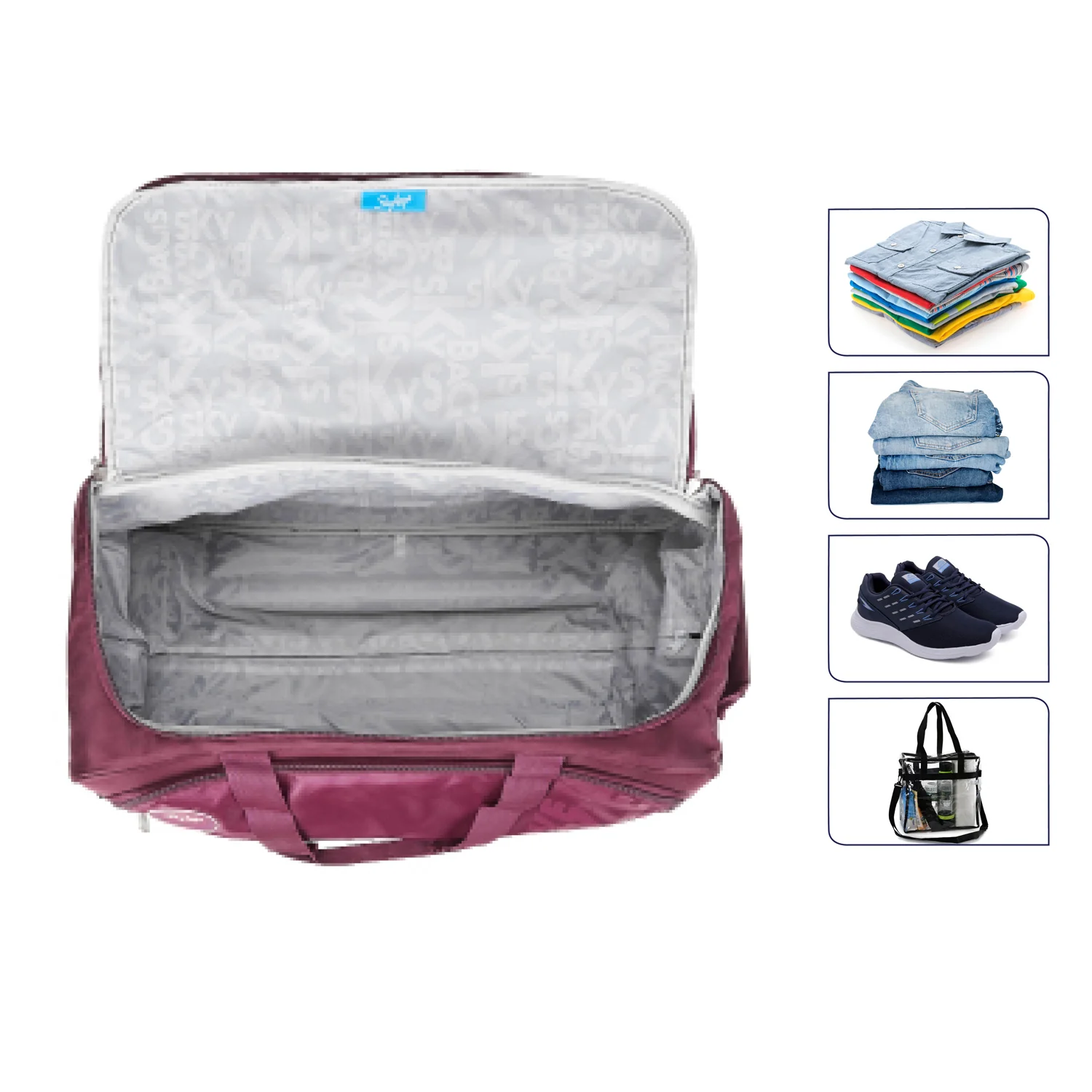 SKYBAGS CASPER DUFFLE LARGE CHECKIN LUGGAGE TROLLEY BAG RED - Image 7