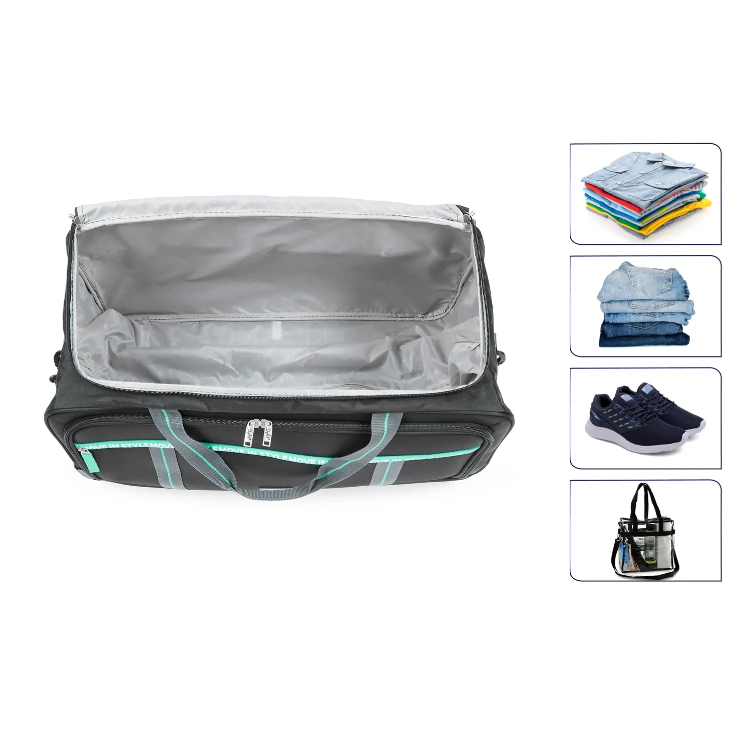 SKYBAGS CASPER PLUS DUFFLE LARGE CHECKIN LUGGAGE TROLLEY BAG BLACK - Image 7