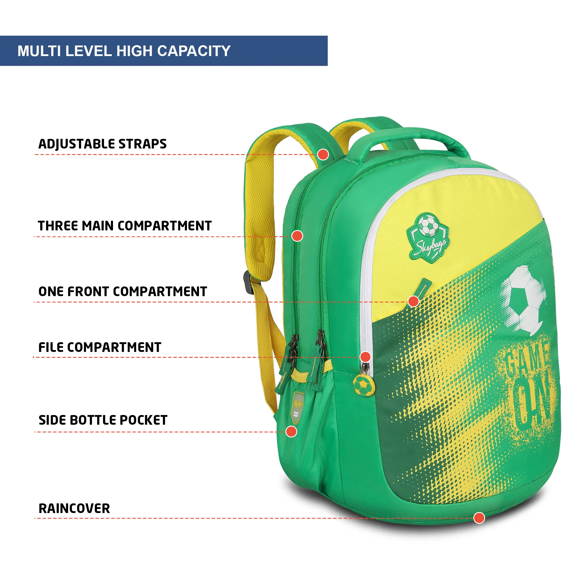 Skybags Chase School Backpack Green - Image 6