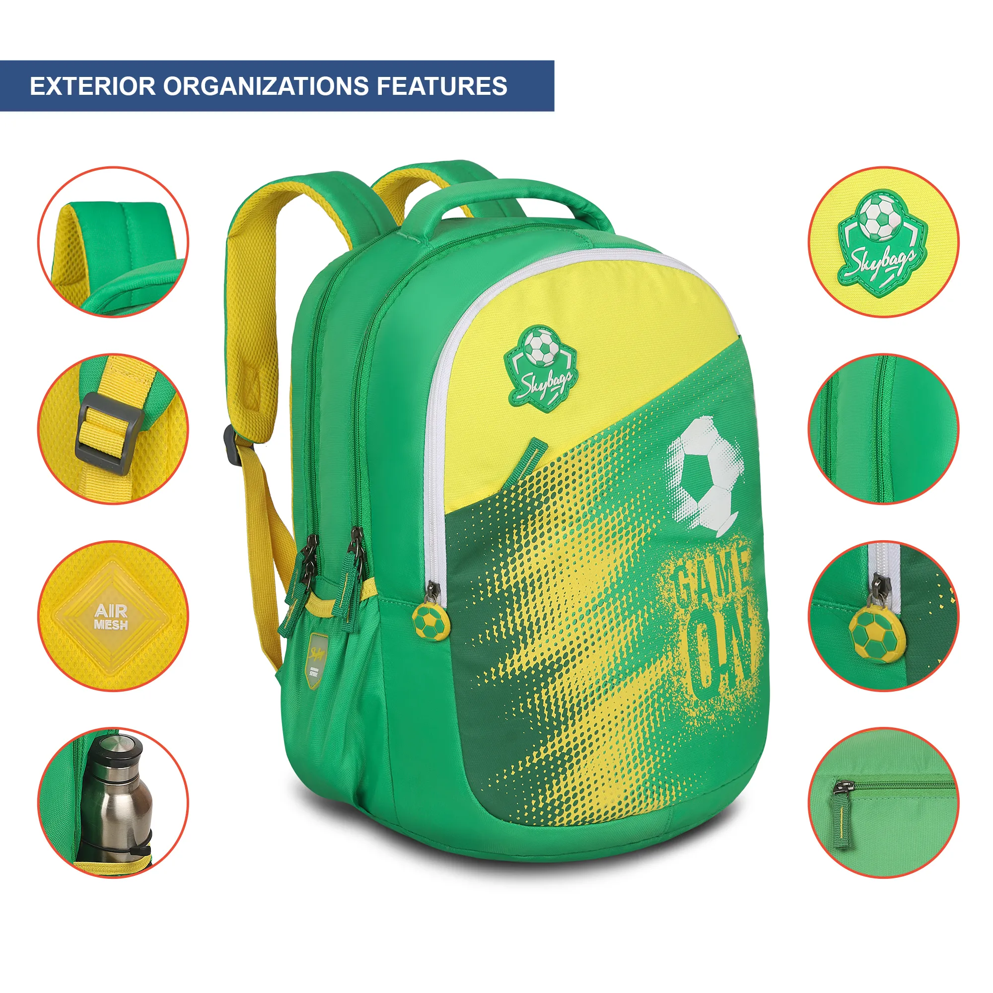Skybags Chase School Backpack Green - Image 7