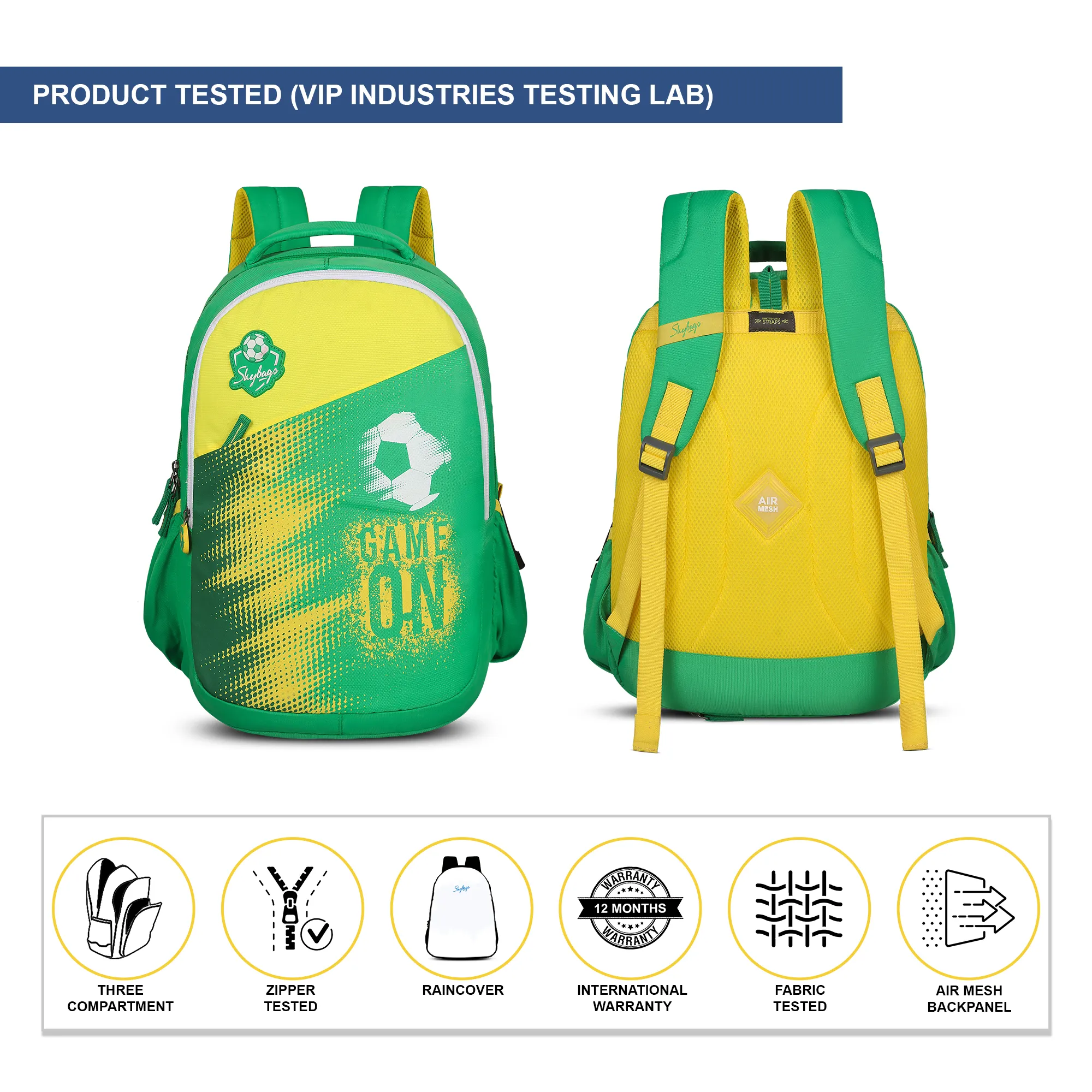 Skybags Chase School Backpack Green - Image 8