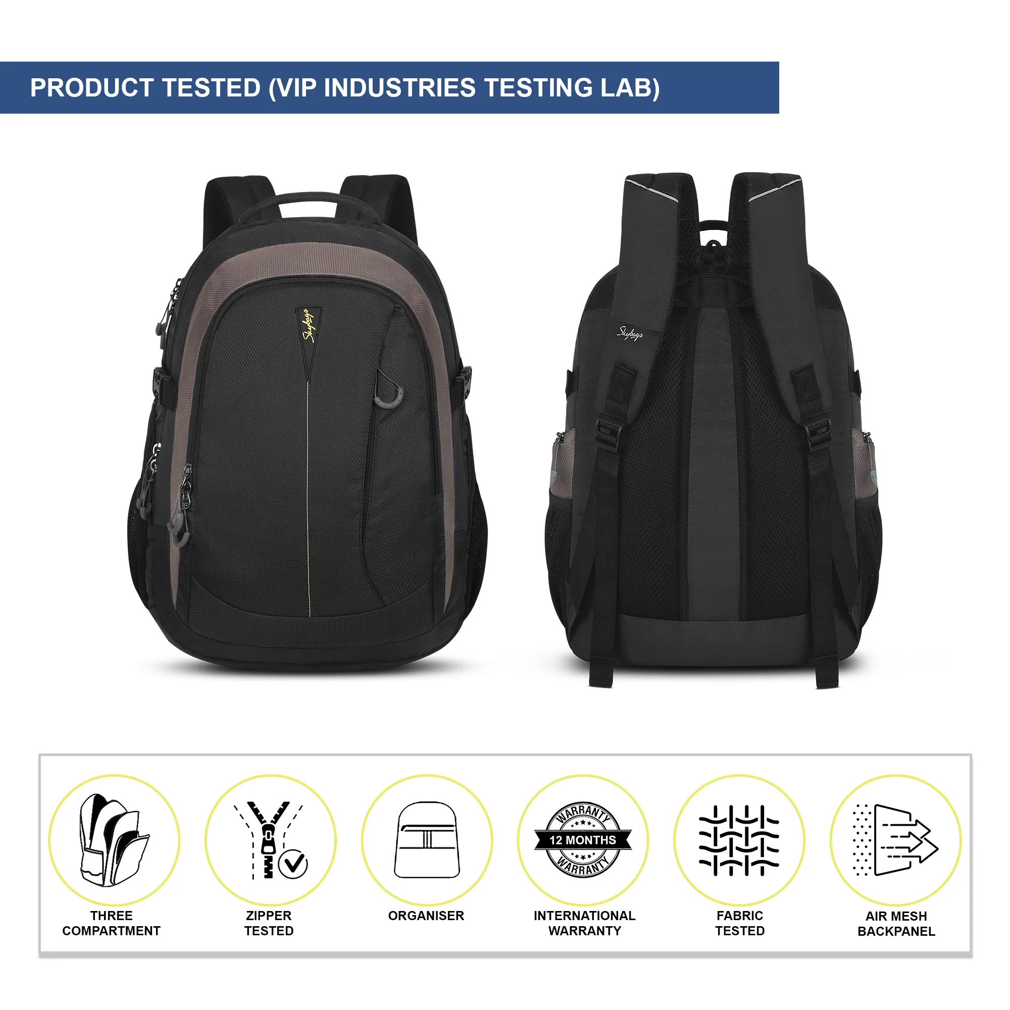 Skybags Chester Plus Laptop Backpack Black - Image 10