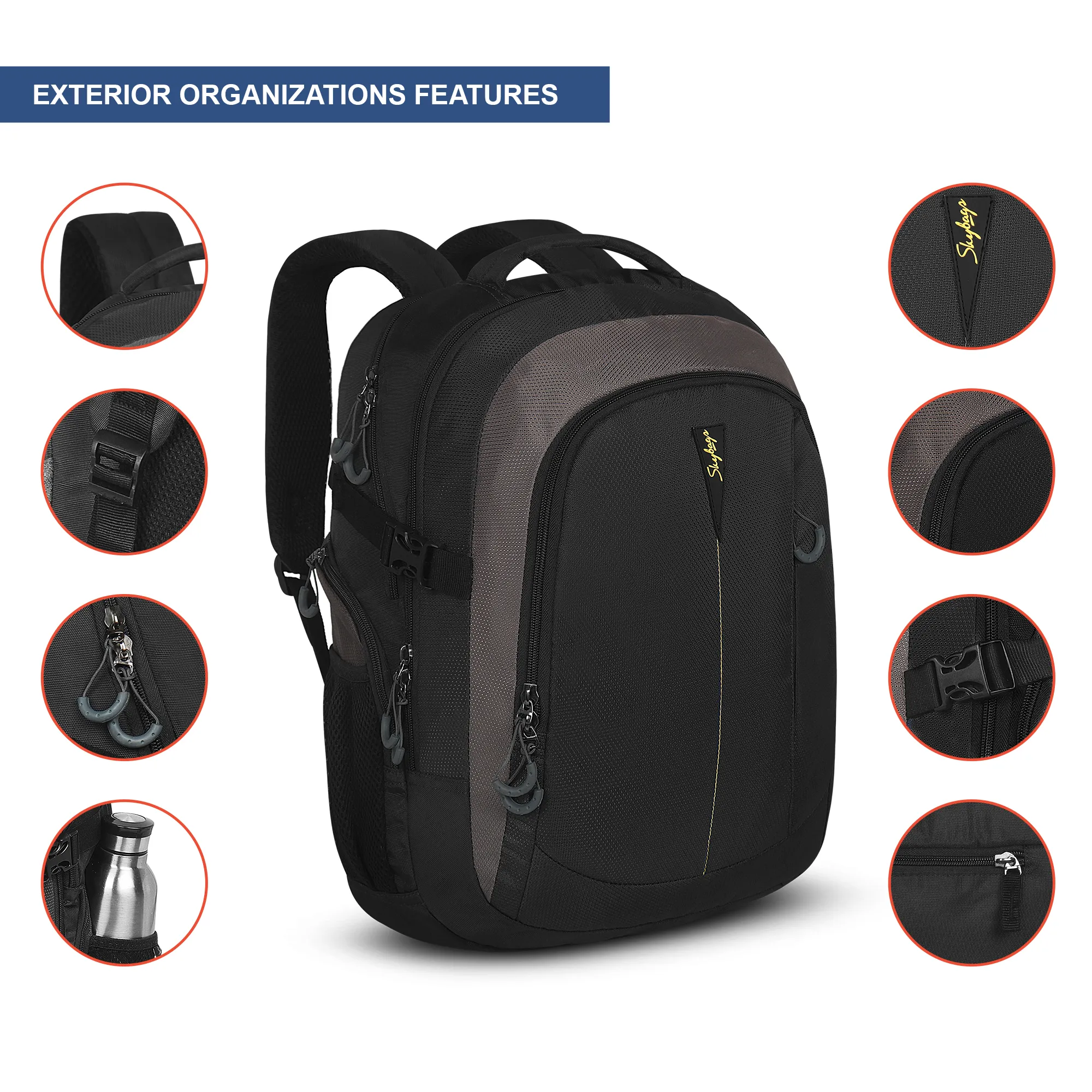 Skybags Chester Plus Laptop Backpack Black - Image 8