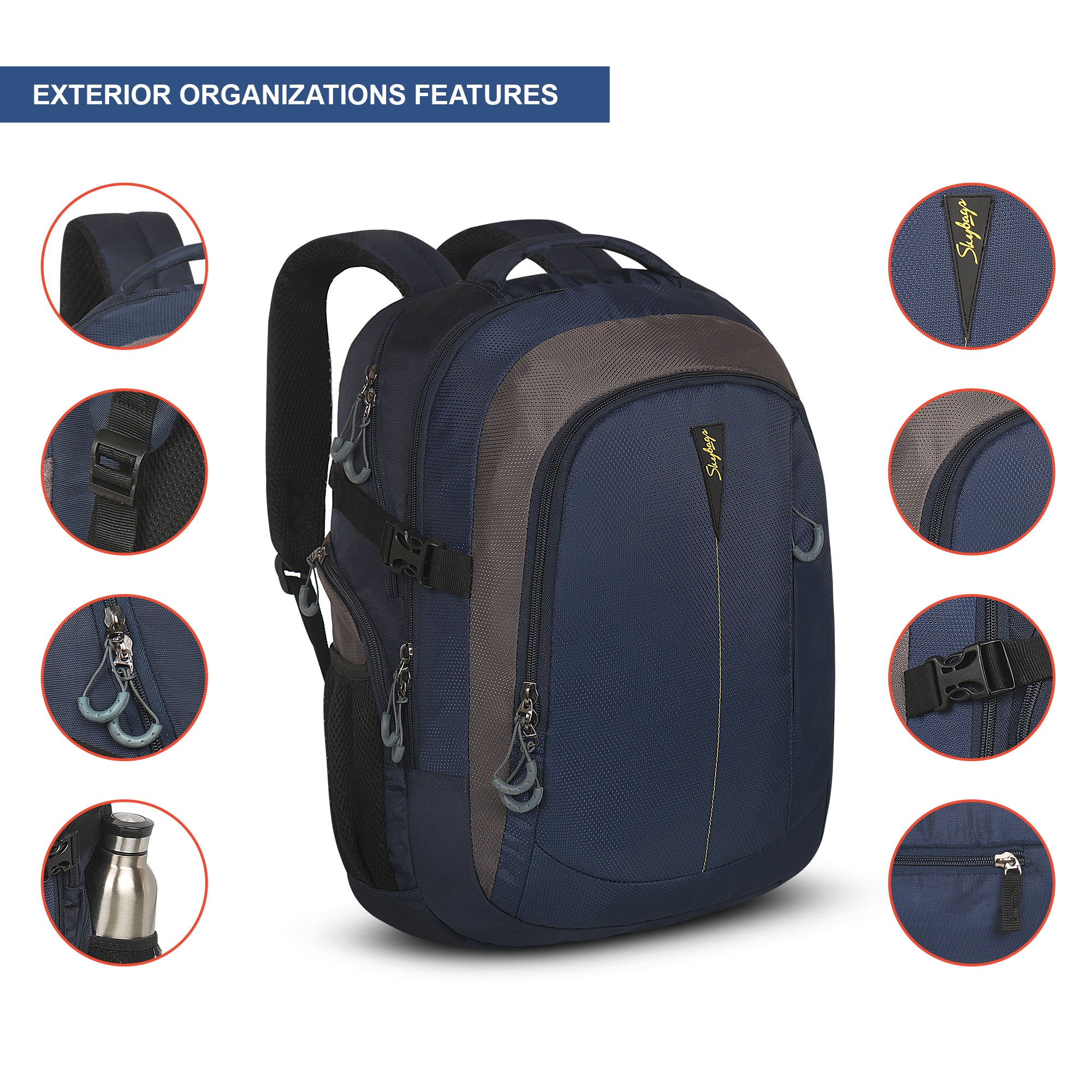 Skybags Chester Plus Laptop Backpack Blue - Image 7
