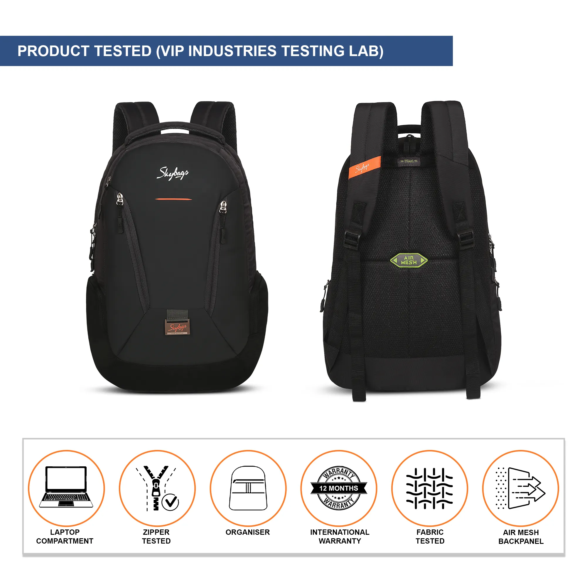 Skybags Chester Pro 01 Laptop Backpack Black - Image 10