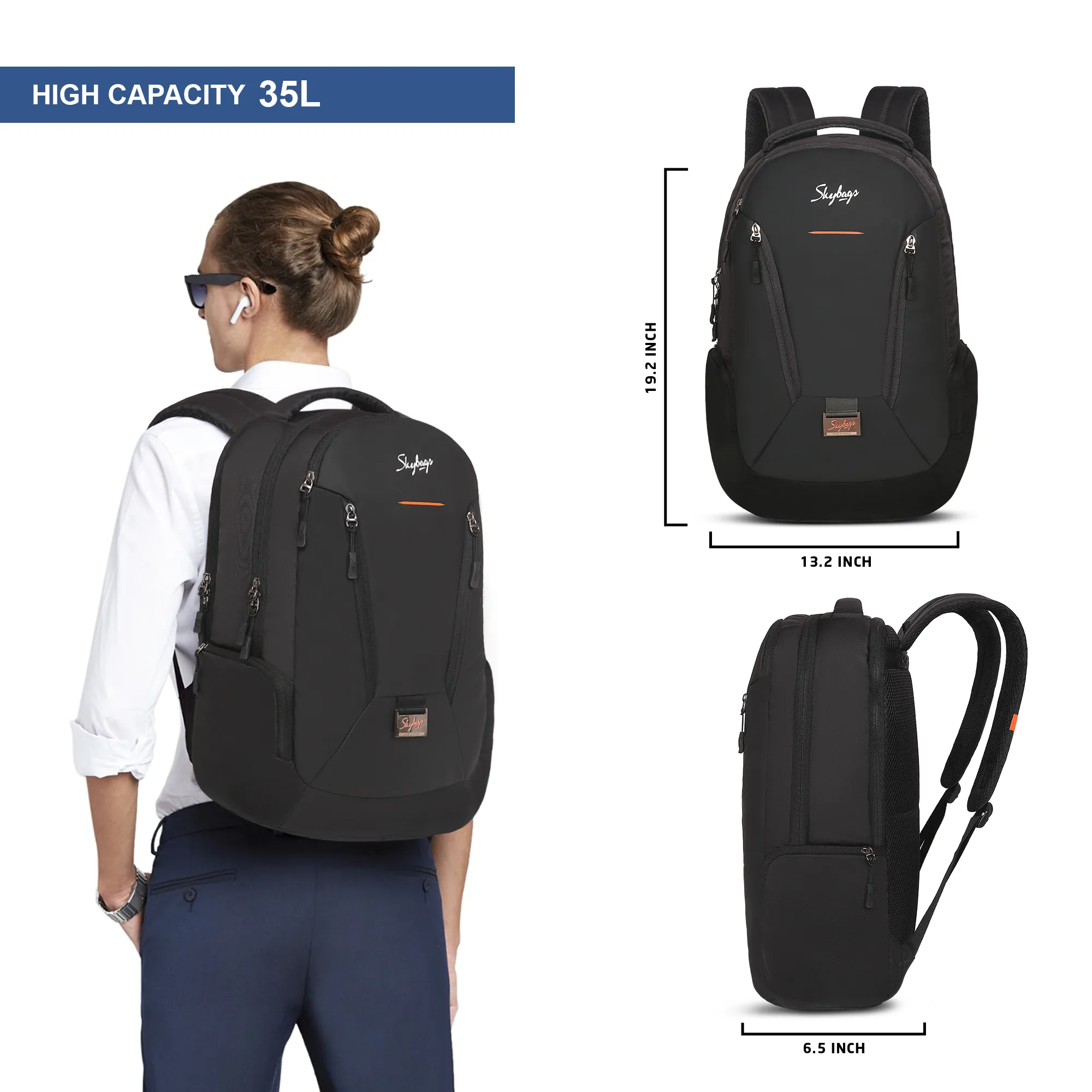 Skybags Chester Pro 01 Laptop Backpack Black - Image 11