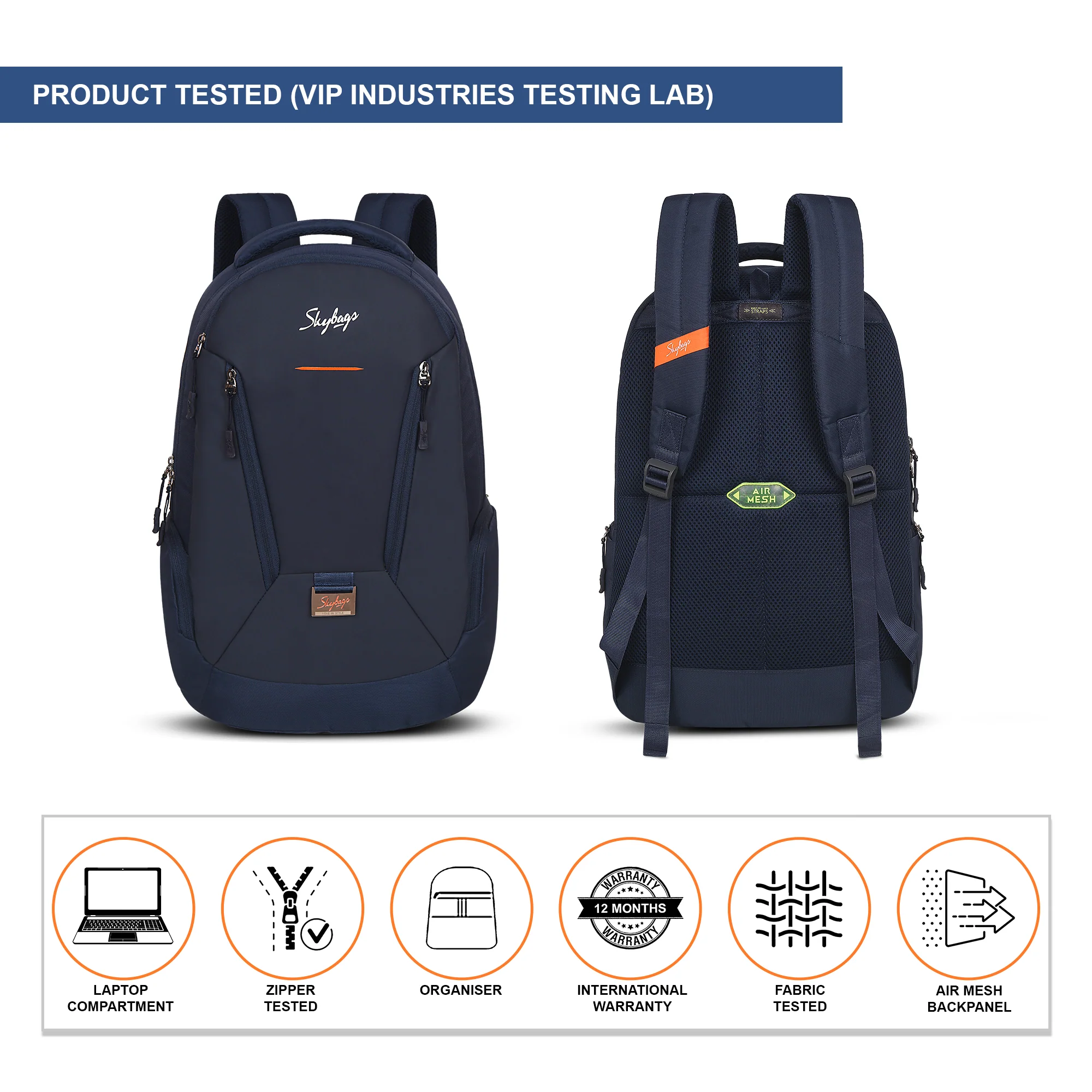 Skybags Chester Pro 01 Laptop Backpack Blue - Image 9