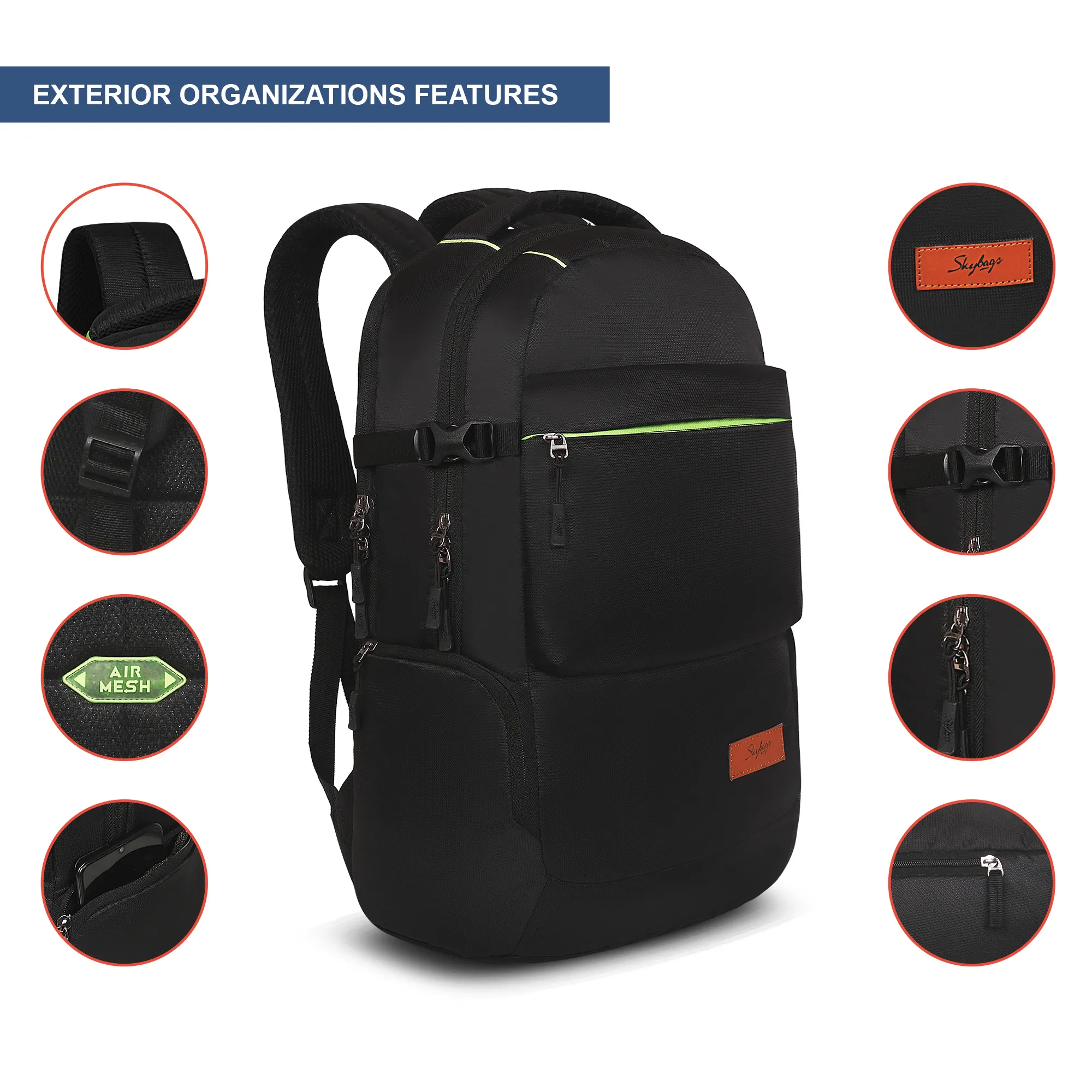Skybags Chester Pro 03 Laptop Backpack Black - Image 7
