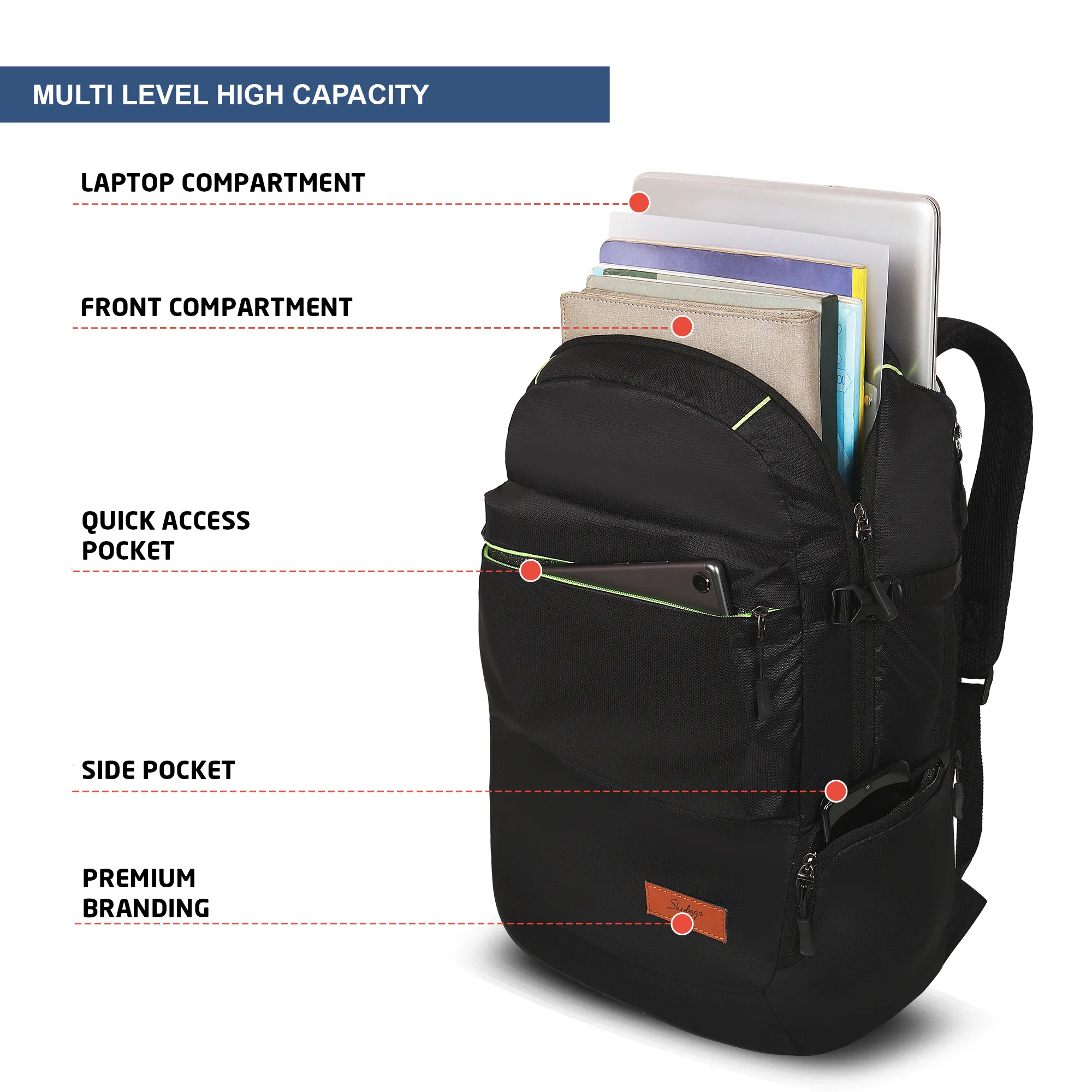 Skybags Chester Pro 03 Laptop Backpack Black - Image 8