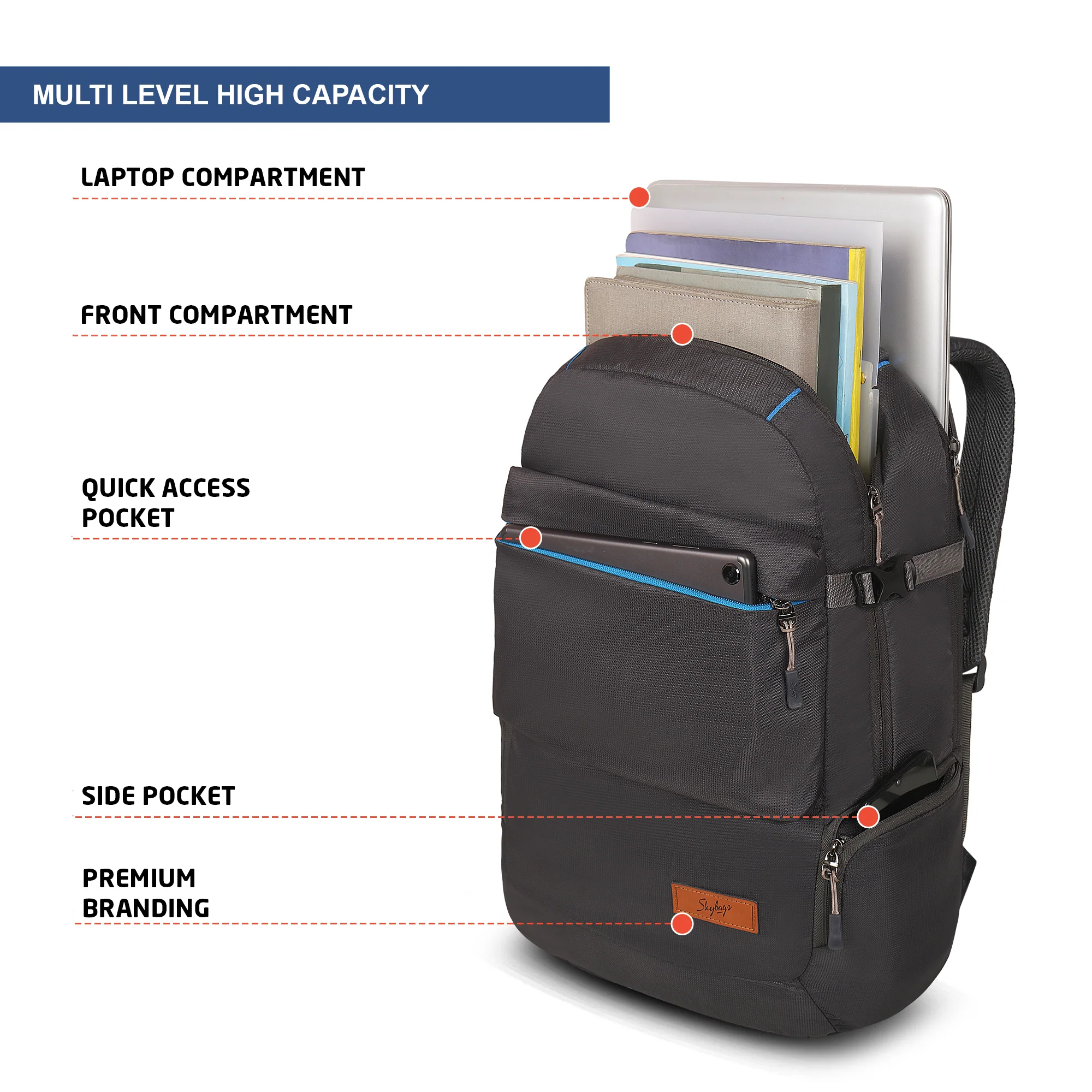 Skybags Chester Pro 03 Laptop Backpack Grey - Image 8