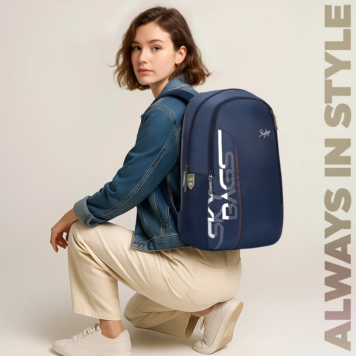 Skybags Dank School Backpack Navy Blue - Image 2