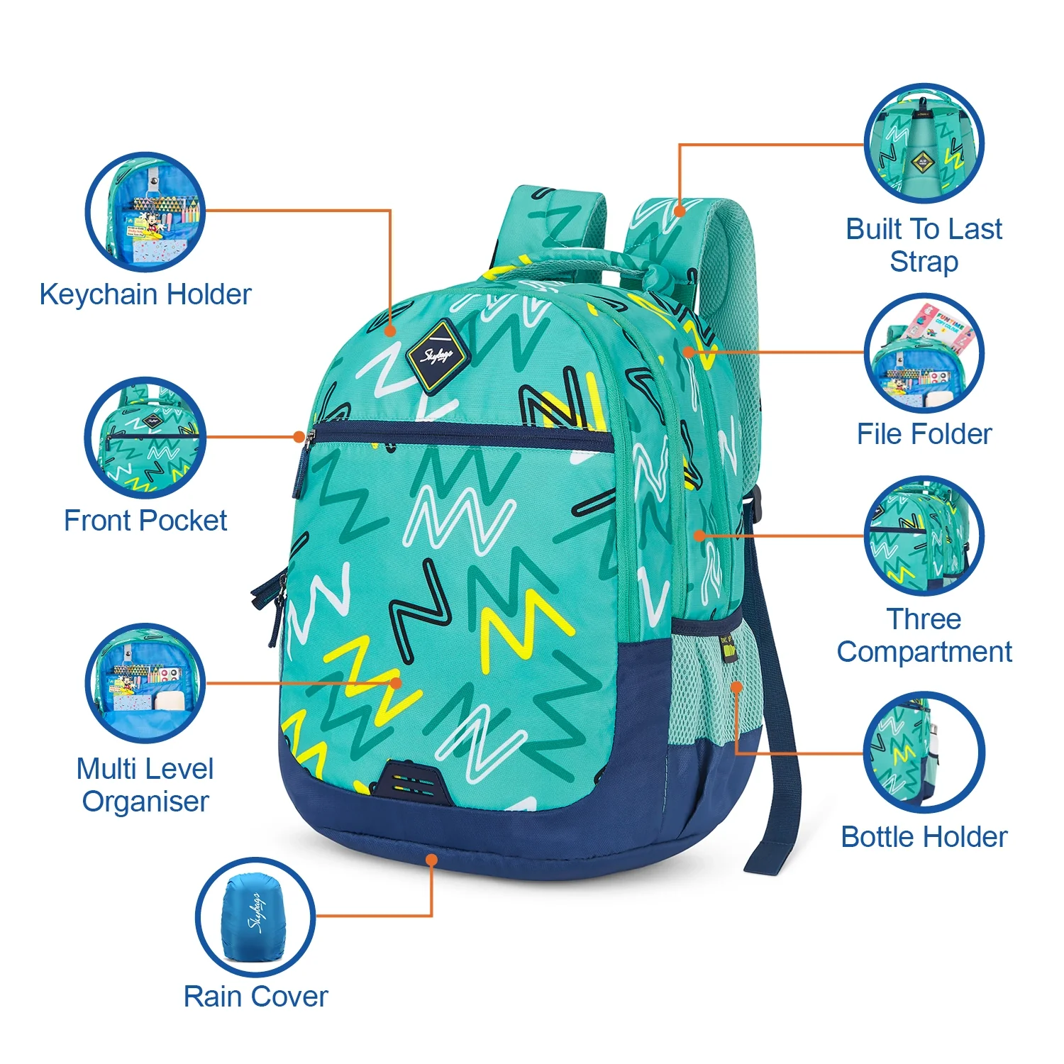 Skybags Drip Pro  04 Backpack Light Blue - Image 10