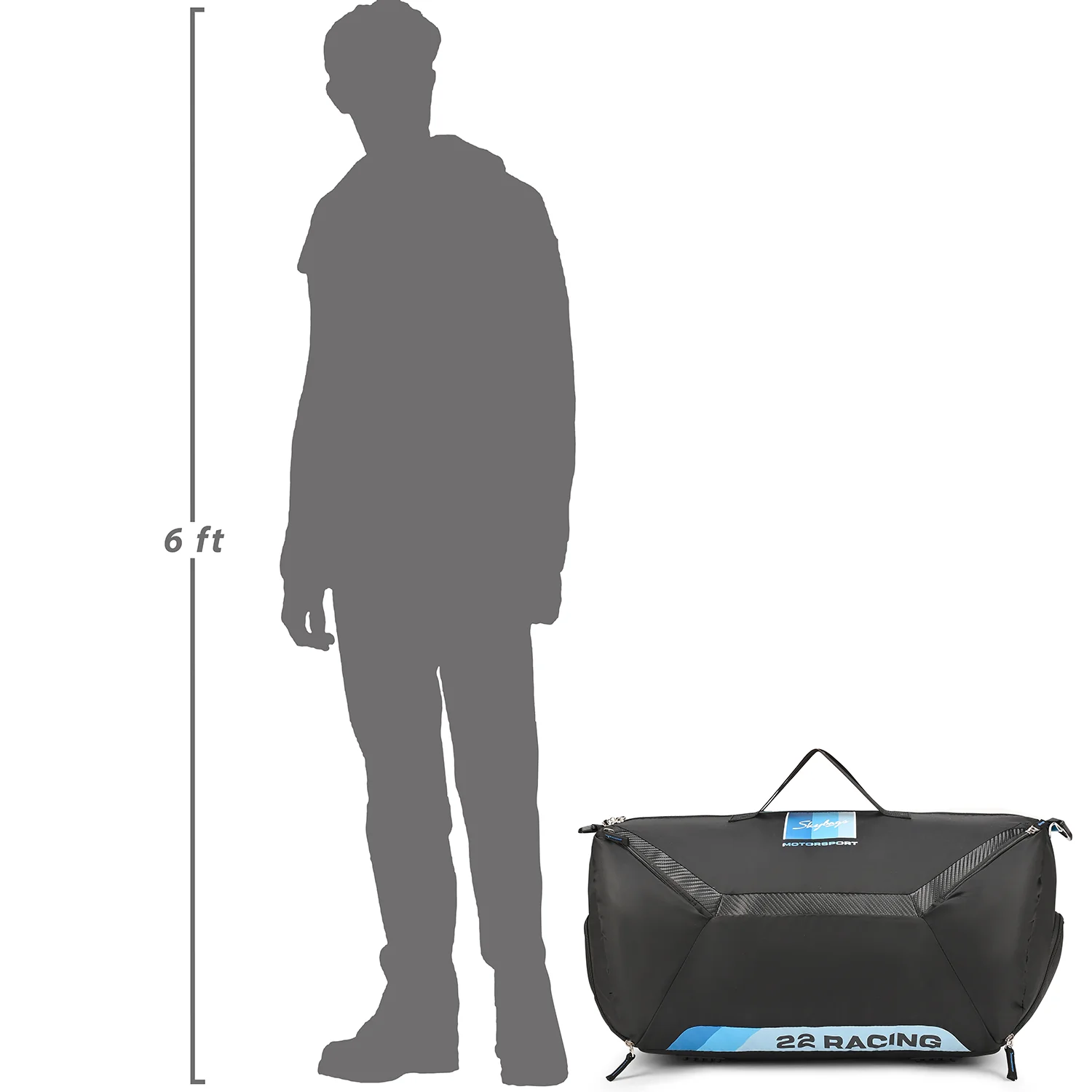 SKYBAGS ENDEAVR GYM DUFFLE BAG BLACK AND BLUE - Image 8