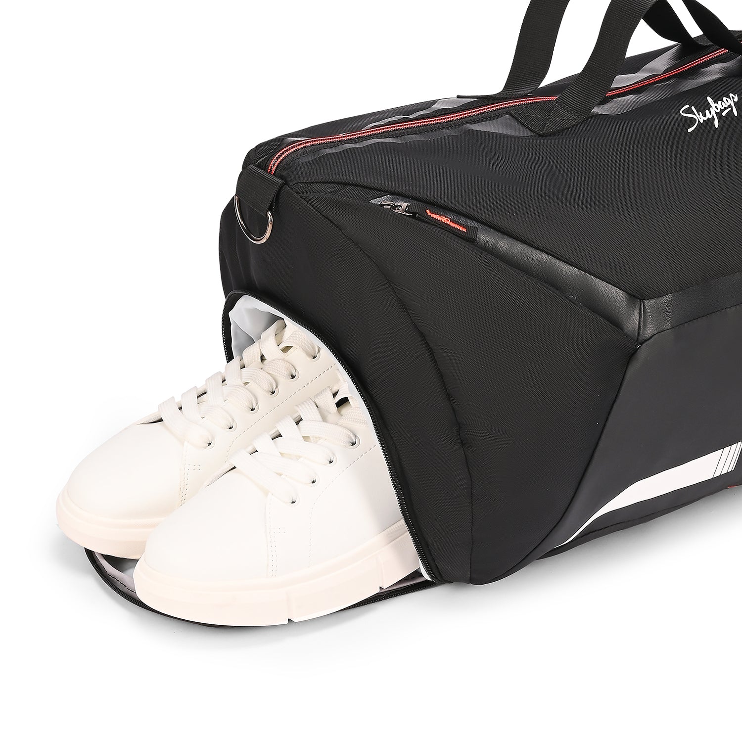 SKYBAGS ENDEAVR GYM DUFFLE BAG BLACK AND ORANGE - Image 6