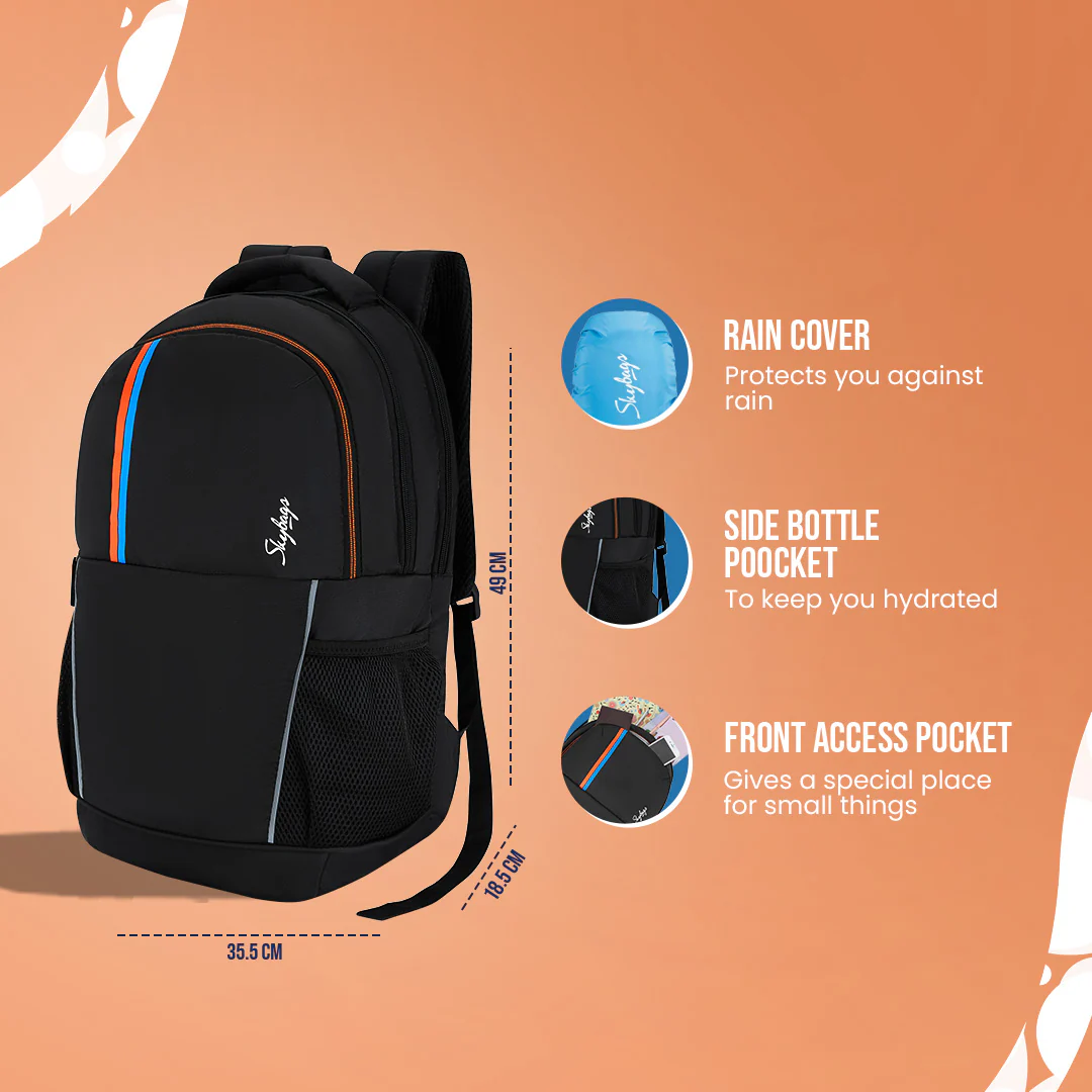 Skybags Fox 2022 Laptop Backpack (H) Black - Image 4