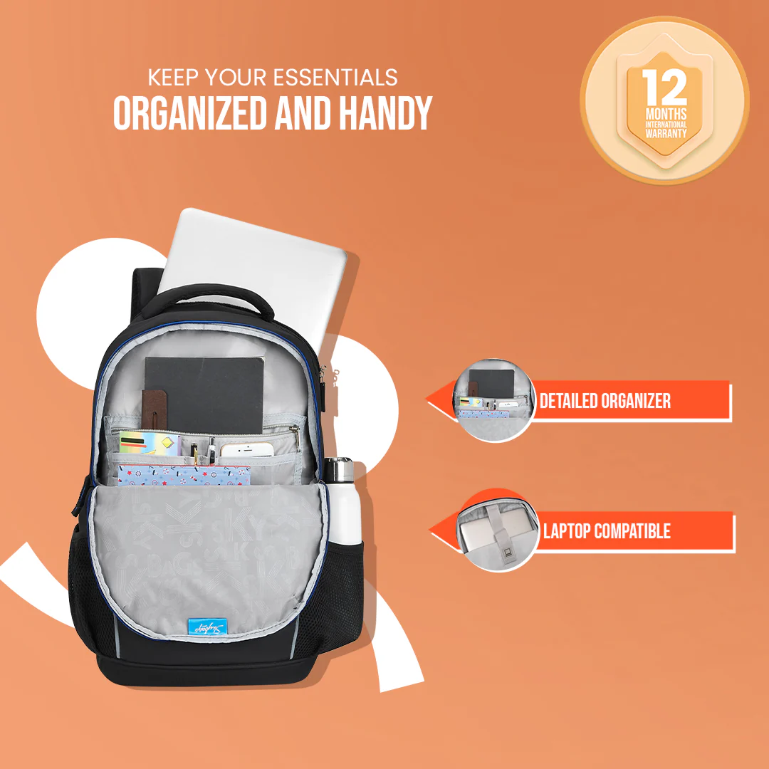 Skybags Fox 2022 Laptop Backpack (H) Grey - Image 2