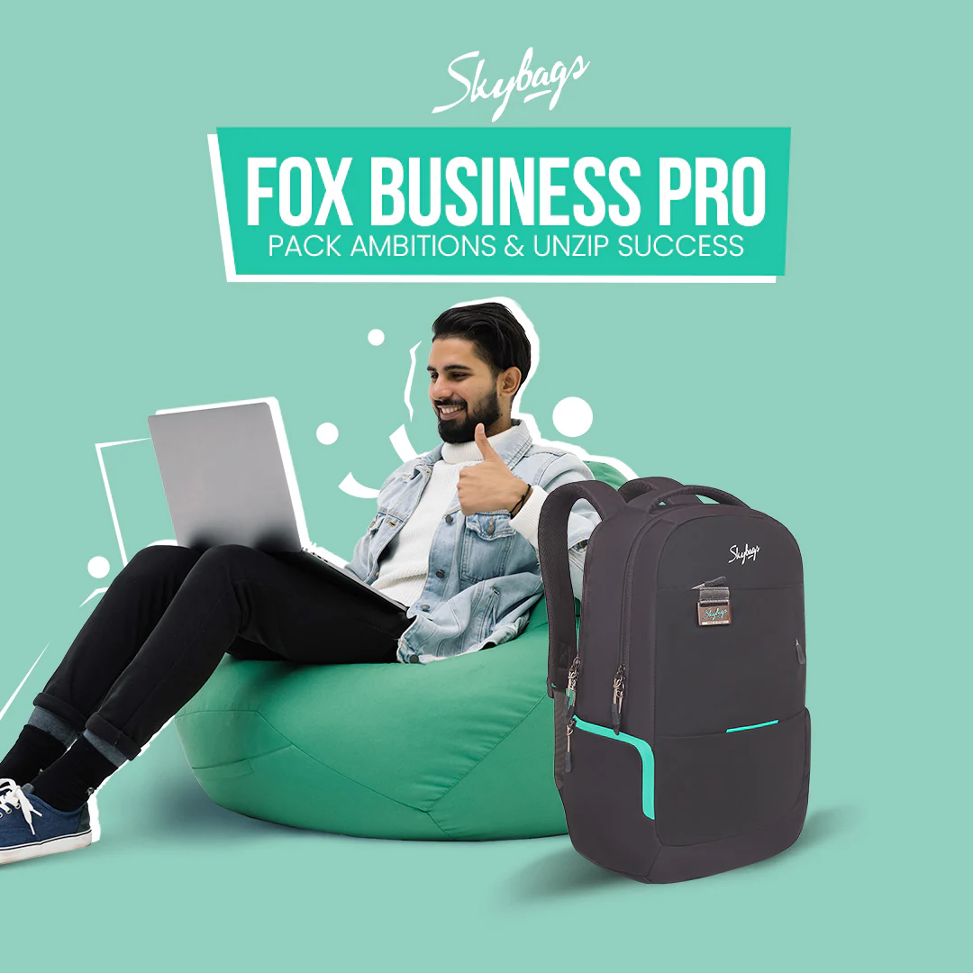 Skybags Fox Business Pro  Laptop Backpack (H) Black - Image 2
