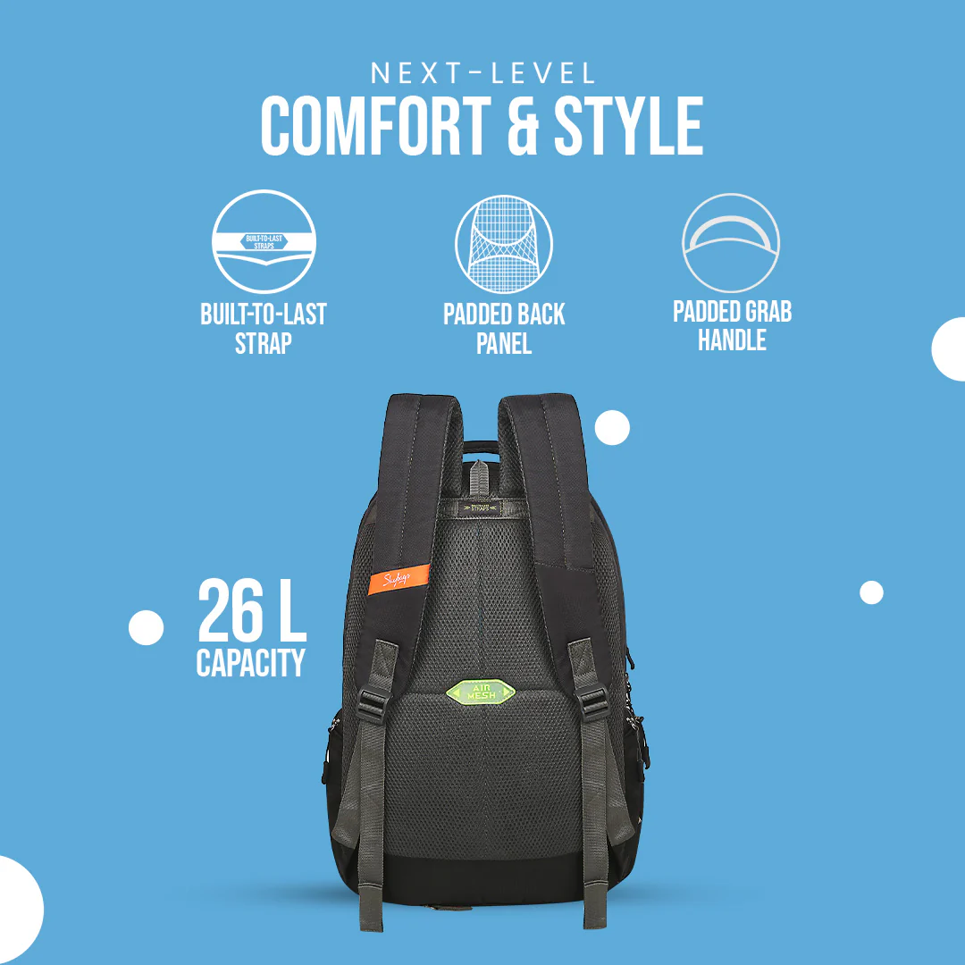 Skybags Fox Business Pro Laptop Backpack (H) Grey - Image 5