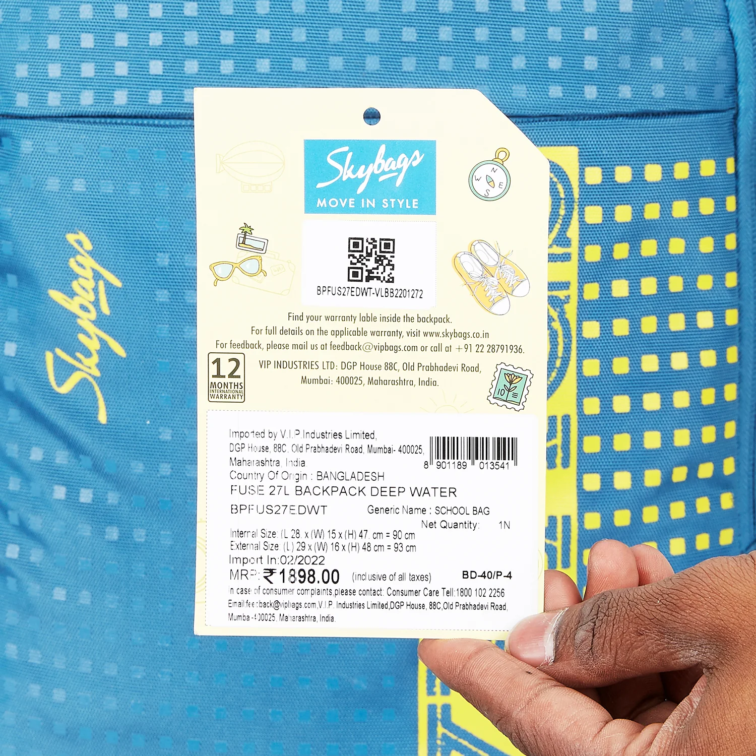 Skybags Fuse 27L Backpack Deep Water - Image 11