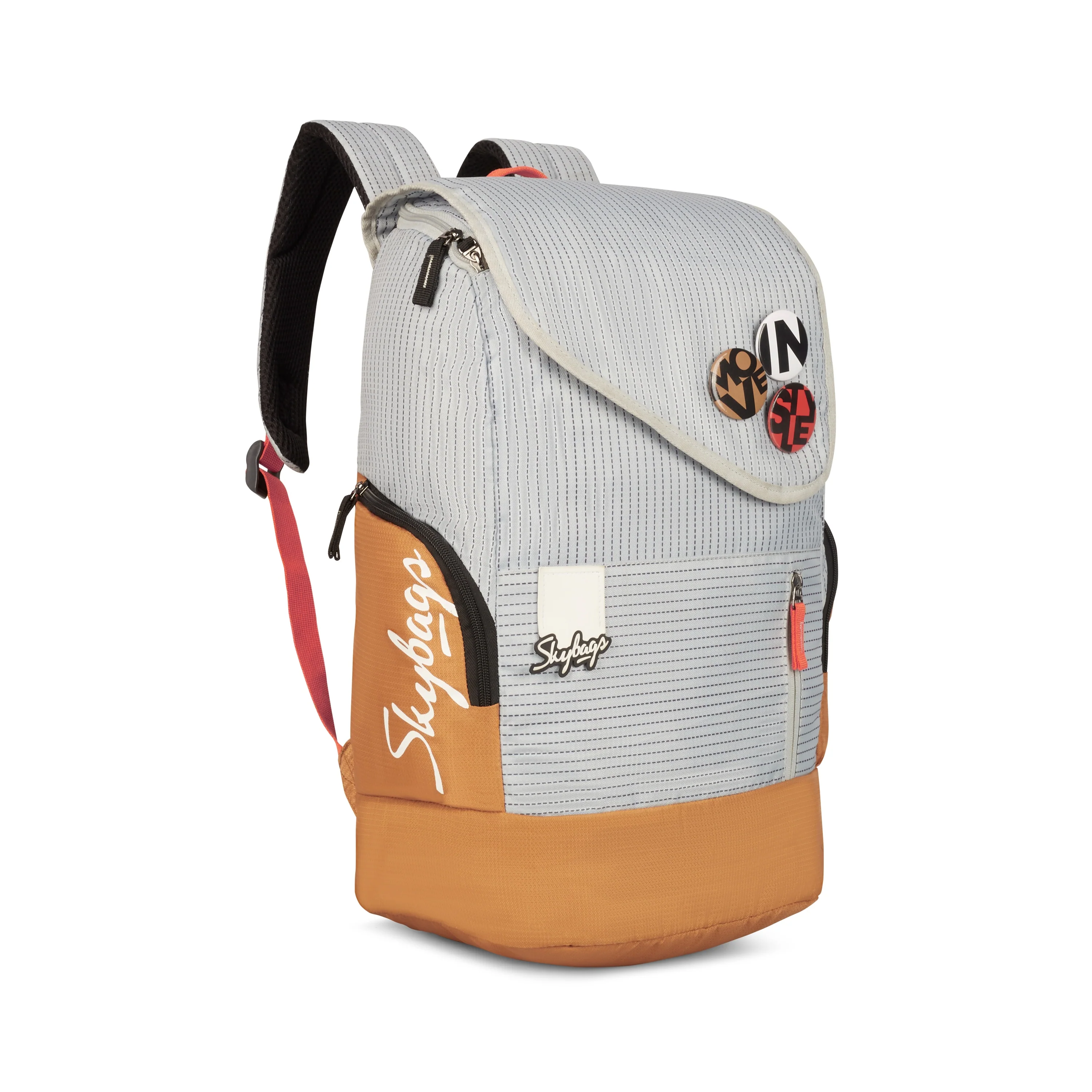 Skybags GRAD PRO 01 LAPTOP BACKPACK BROWN GREY - Image 3