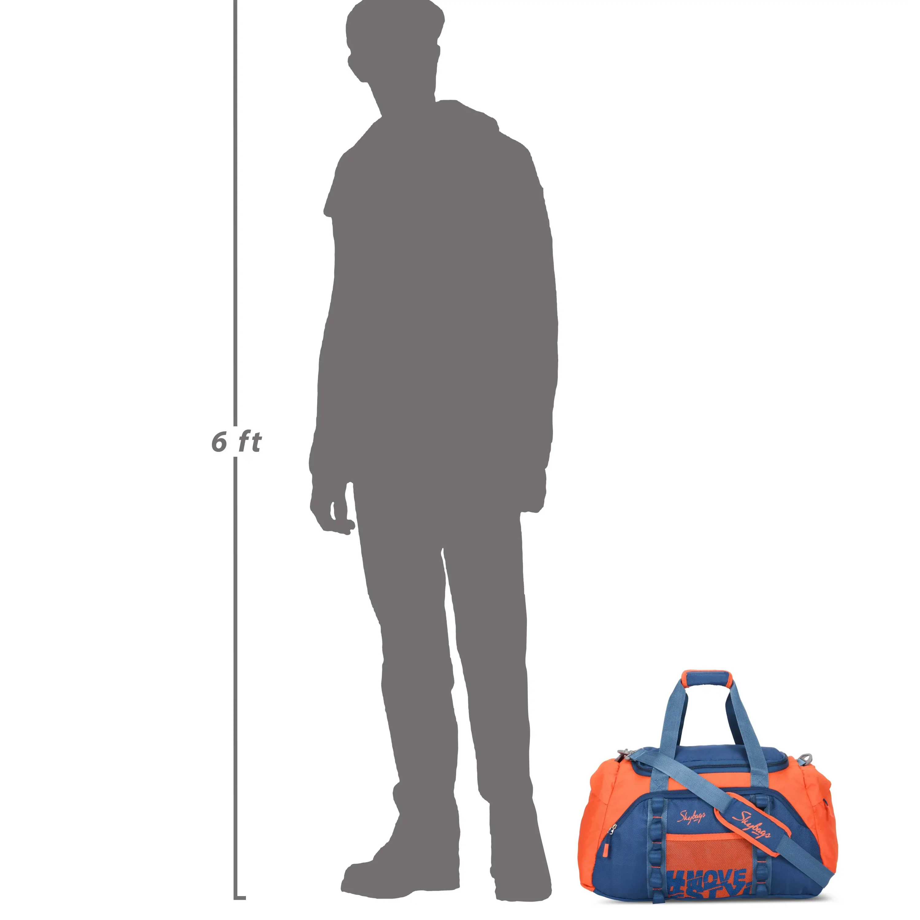 SKYBAGS HUSTLE GYM DUFFLE BAG ORANGE - Image 6