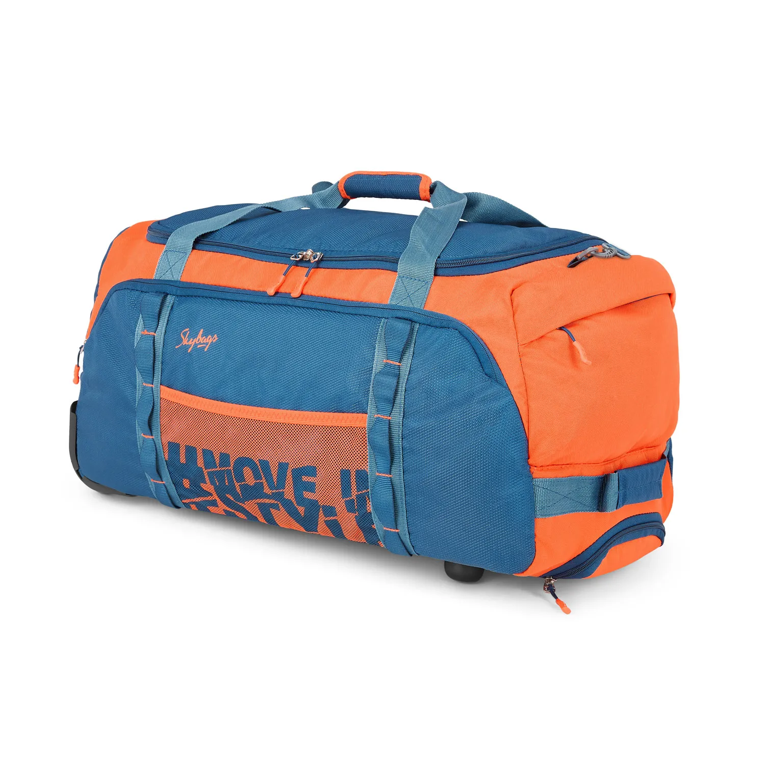 SKYBAGS HUSTLE DUFFLE MEDIUM CHECKIN LUGGAGE TROLLEY BAG ORANGE - Image 2