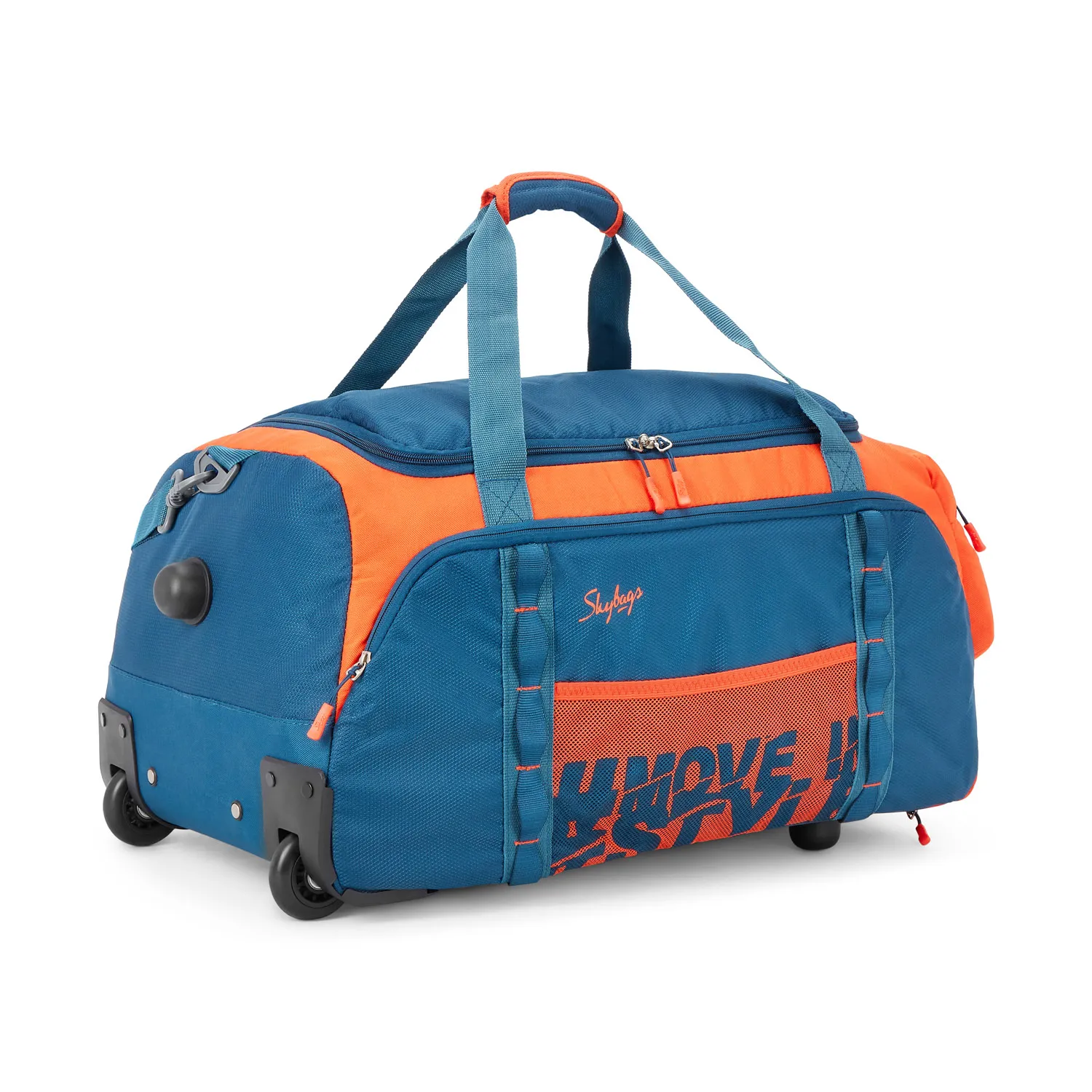 SKYBAGS HUSTLE DUFFLE MEDIUM CHECKIN LUGGAGE TROLLEY BAG ORANGE - Image 3