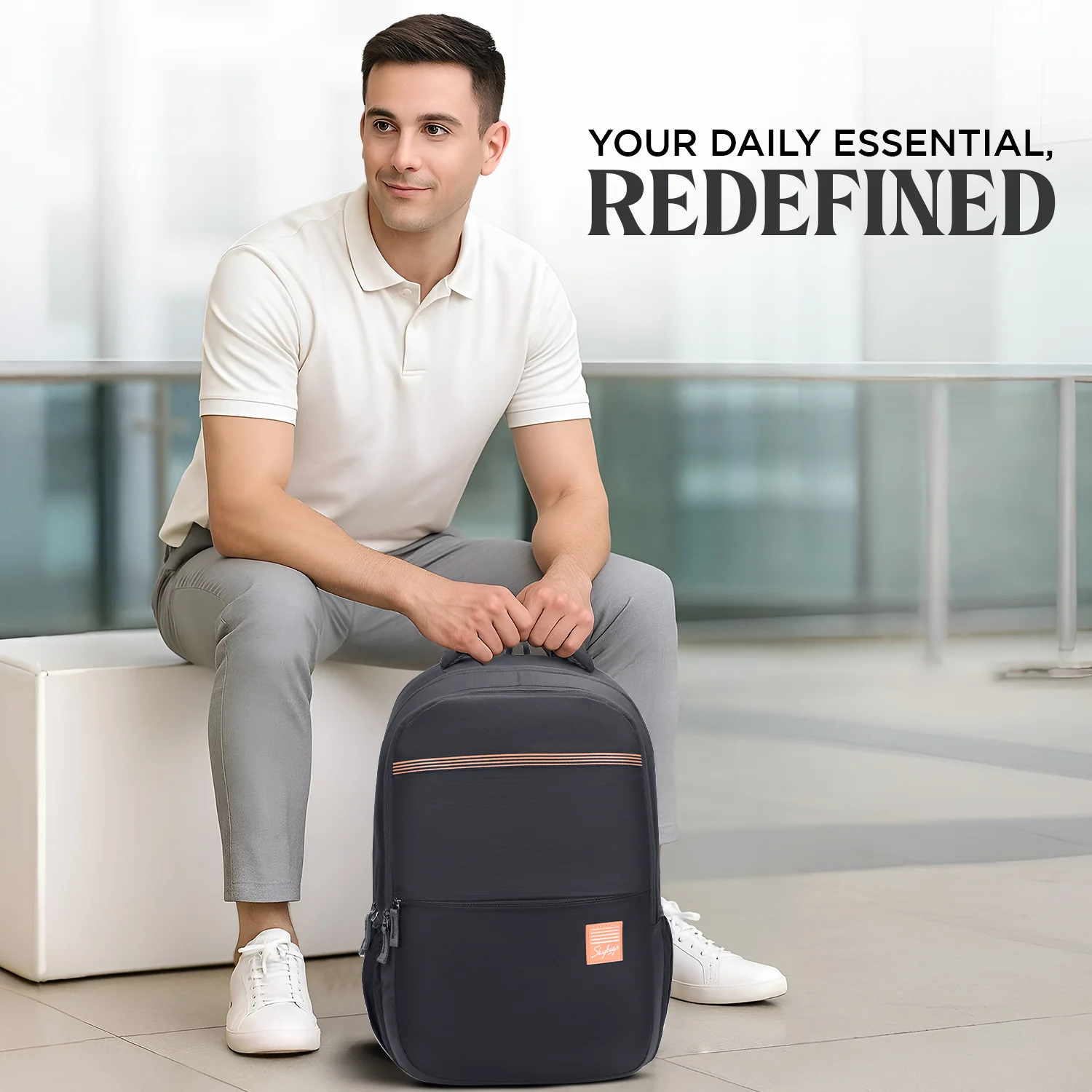 Skybags Index Laptop Bag For Men Grey - Image 2
