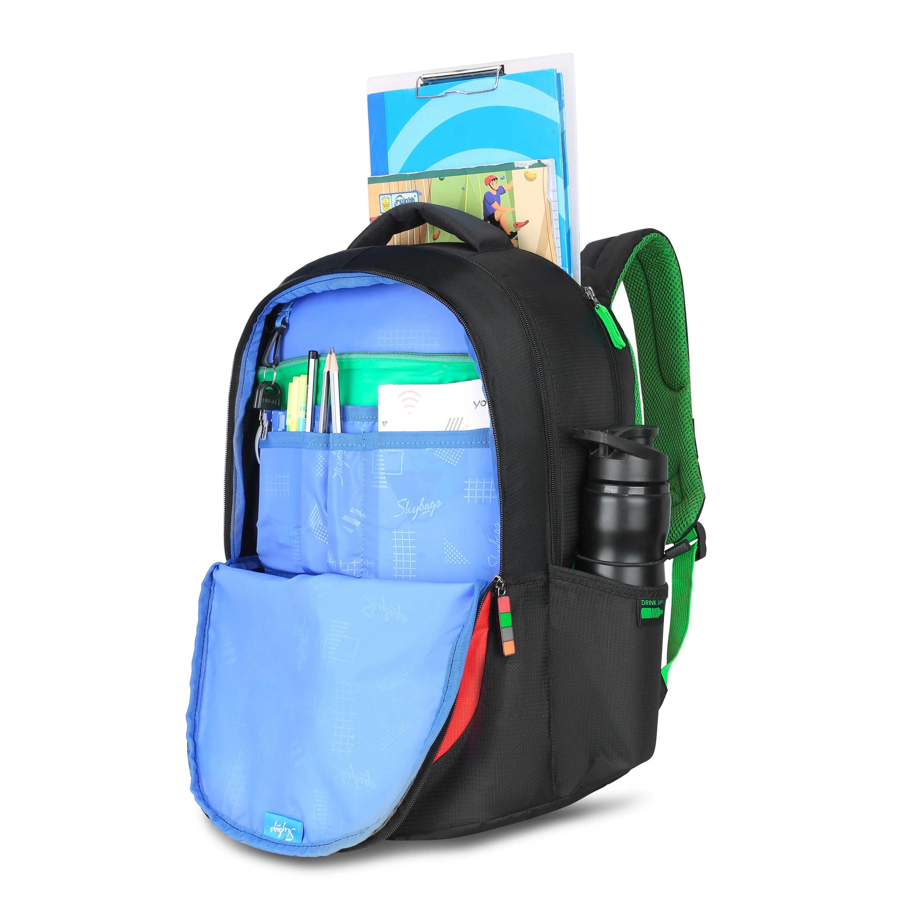 Skybags KLAN 05  SCHOOL BACKPACK BLACK - Image 7