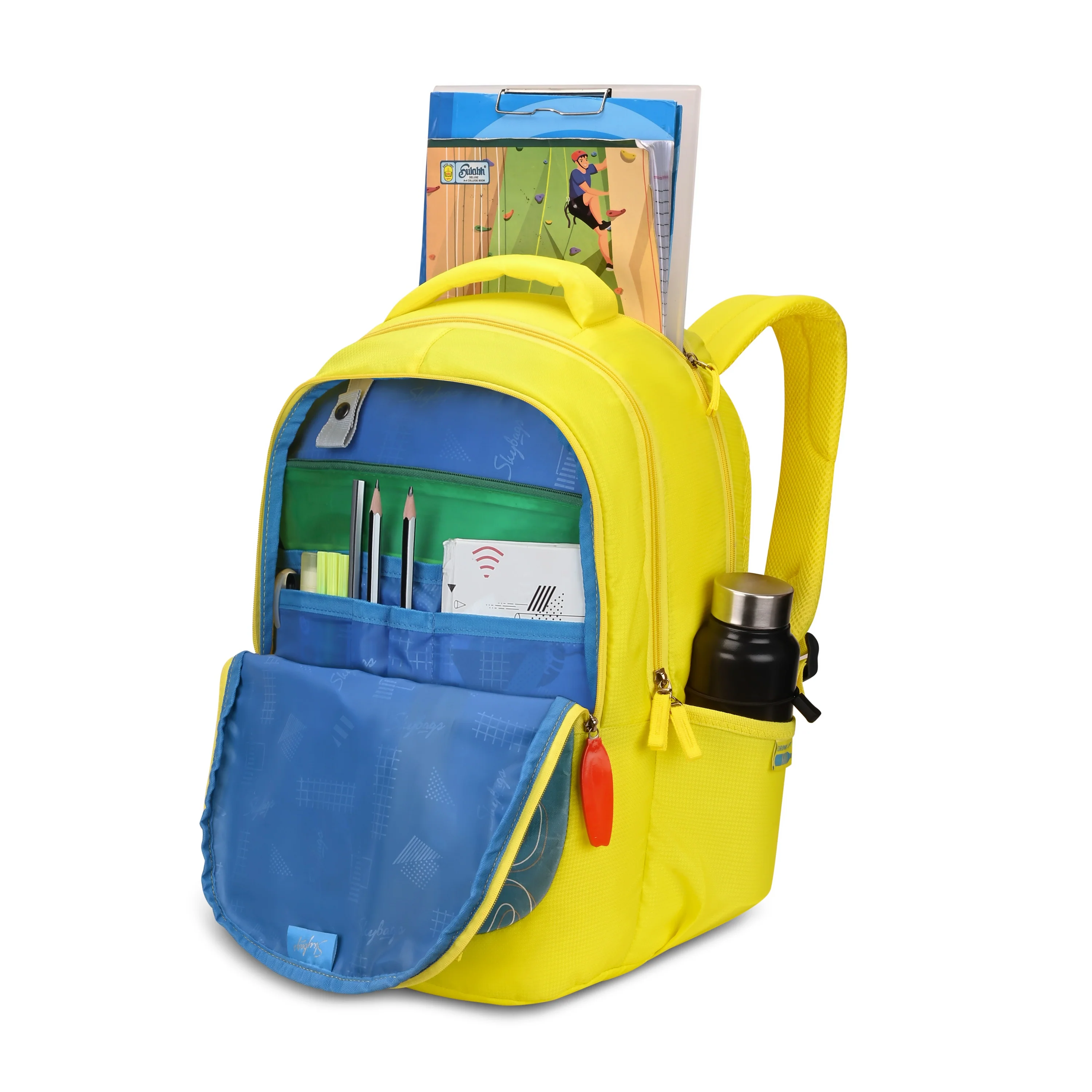 Skybags KLAN PLUS 03 SCHOOL BACKPACK YELLOW - Image 7