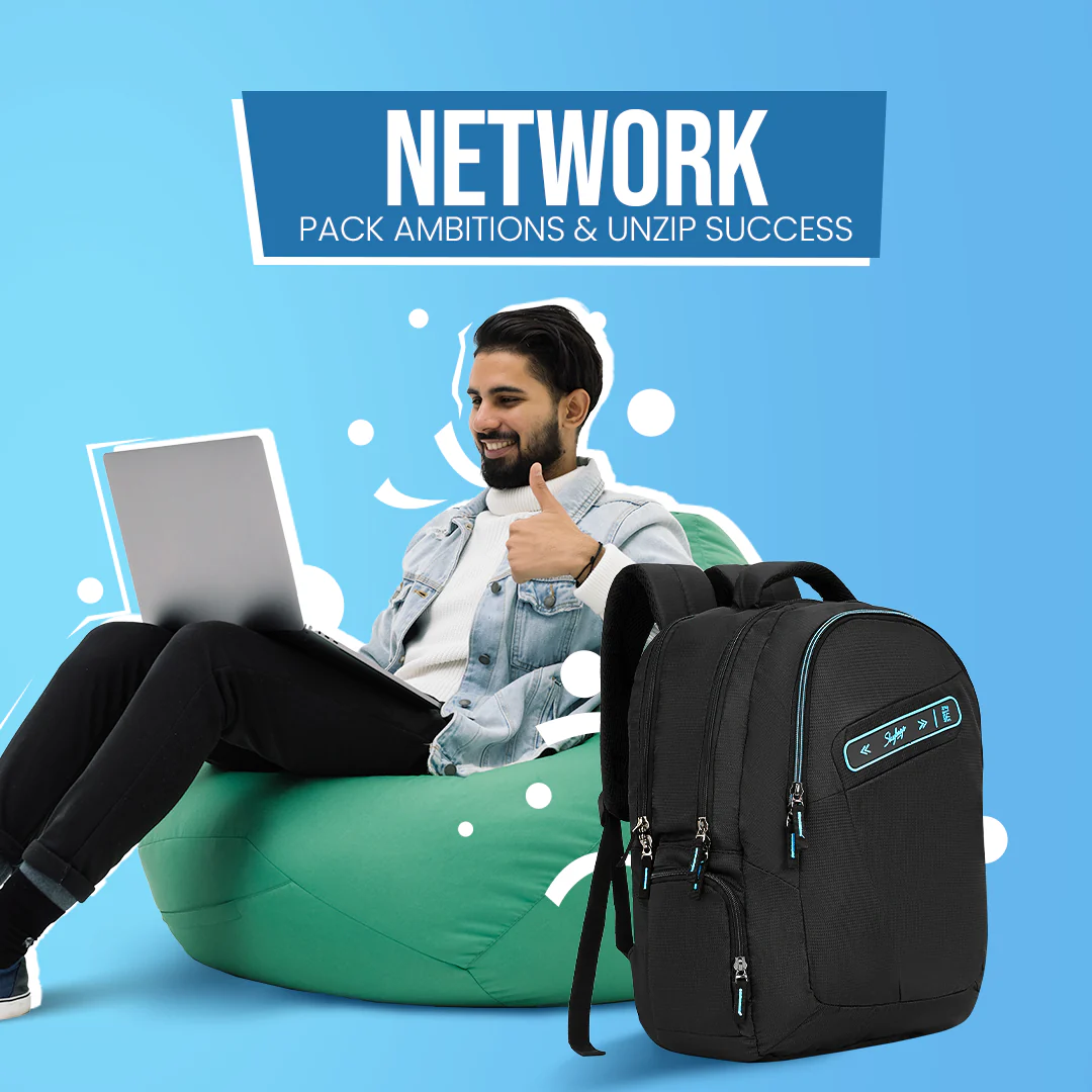 Skybags Network Laptop Backpack (E) Black - Image 2